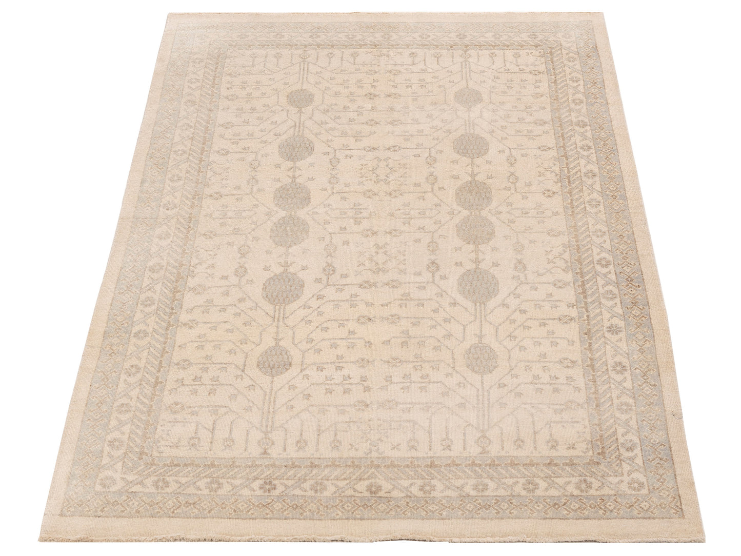 Stella 122517 Ivory Ivory 5.4x7.8 Hand Knotted Rug