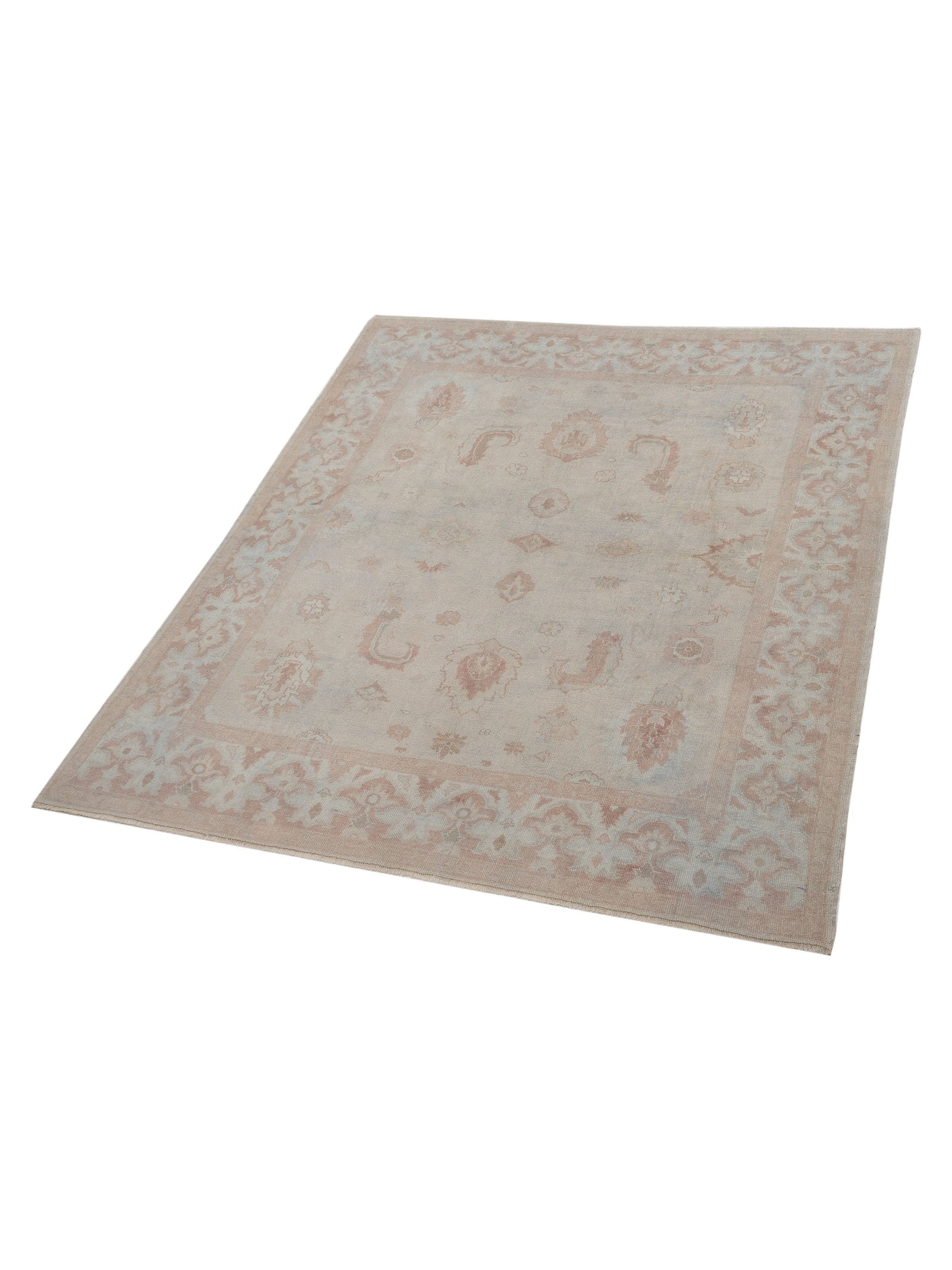 Anadol Oushak 122624 Beige Silver 8x9.2 Hand Knotted Rug
