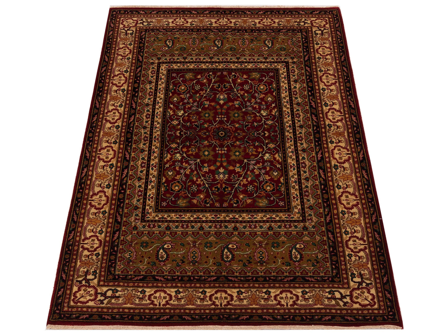 Sivas 123163 Red Ivory 4.2x6.1 Hand Knotted Rug