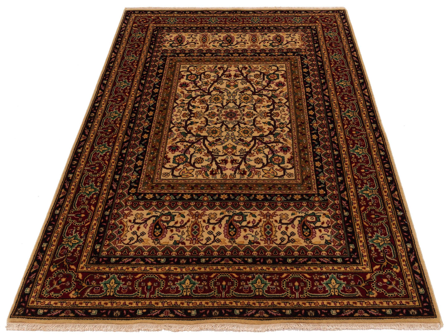 Sivas 123167 Ivory Red 4.2x6.2 Hand Knotted Rug