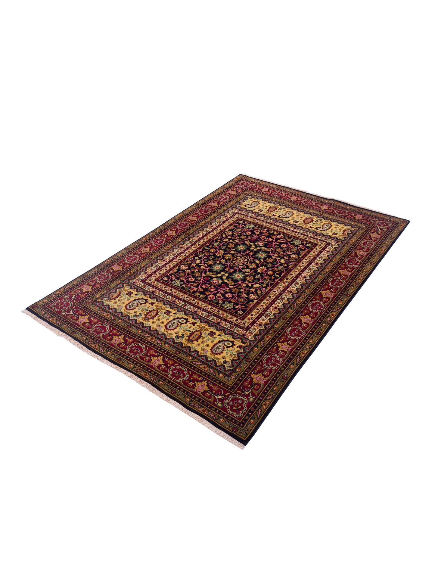 Sivas 123183 Black Red 4x6.1 Hand Knotted Rug