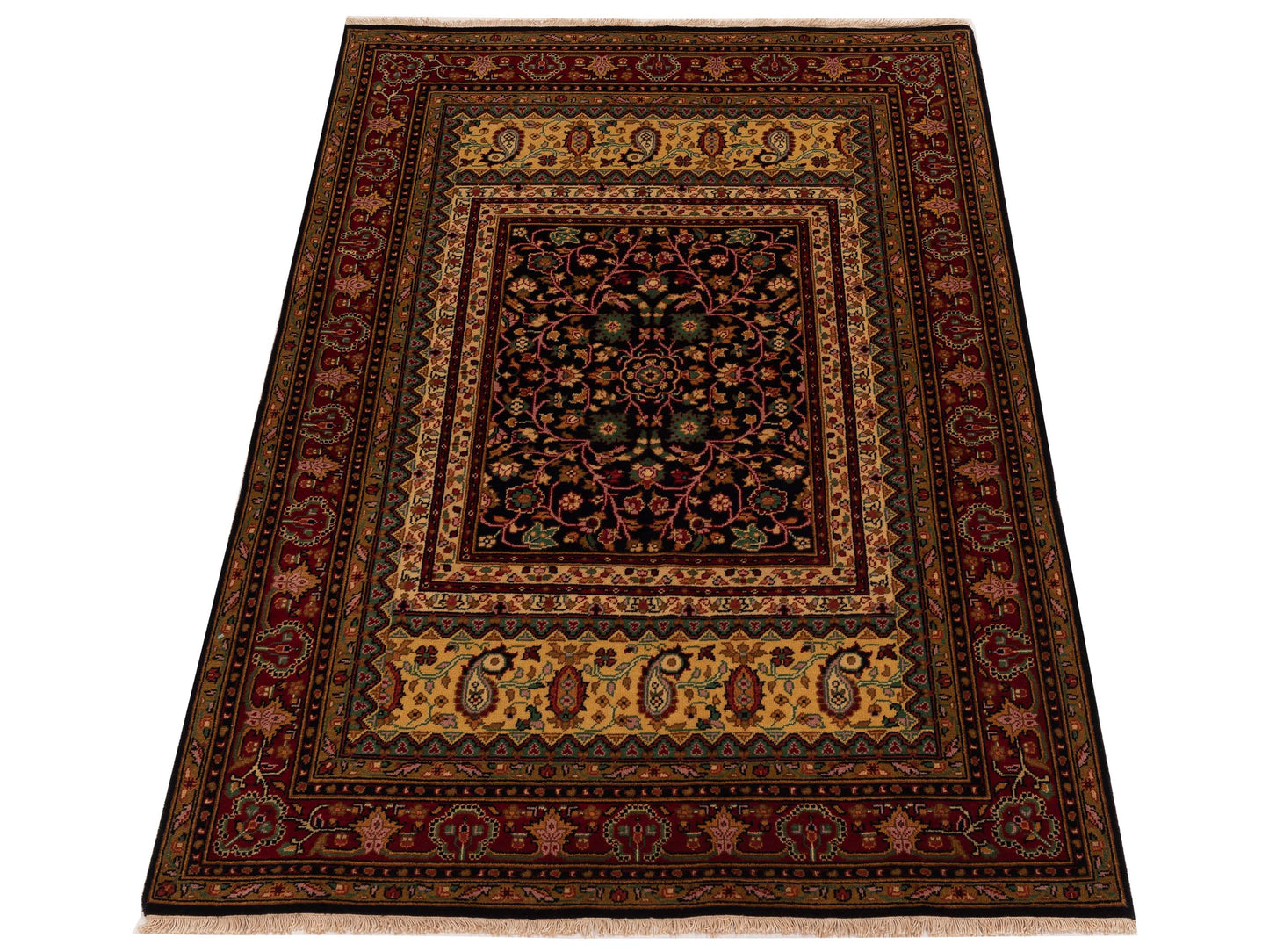 Sivas 123188 Black Red 4.1x6.1 Hand Knotted Rug