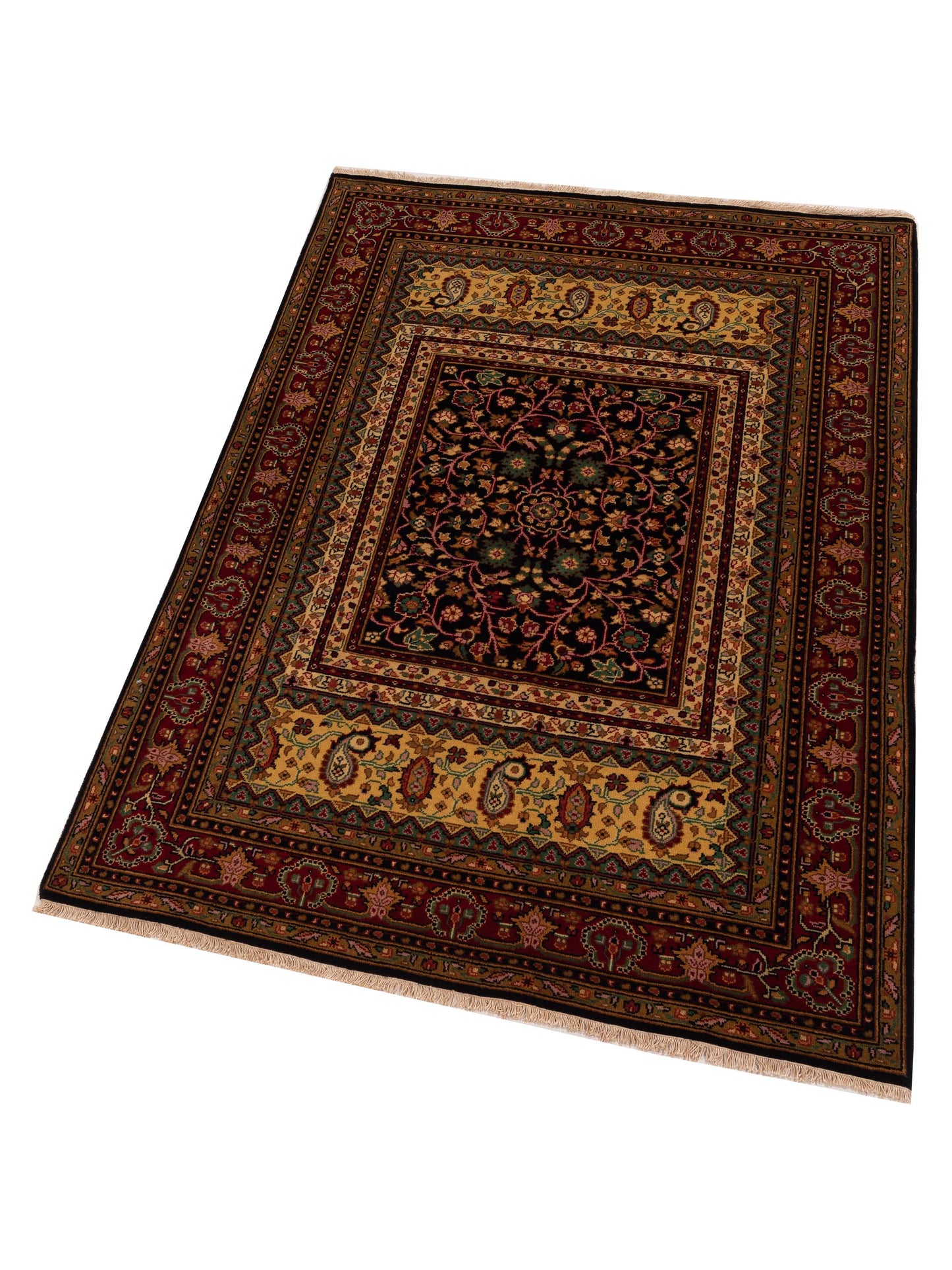 Sivas 123188 Black Red 4.1x6.1 Hand Knotted Rug