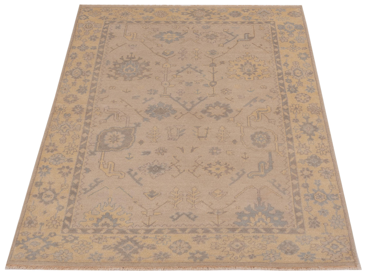Evren 123442 Silver Gold 4x6 Hand Knotted Rug
