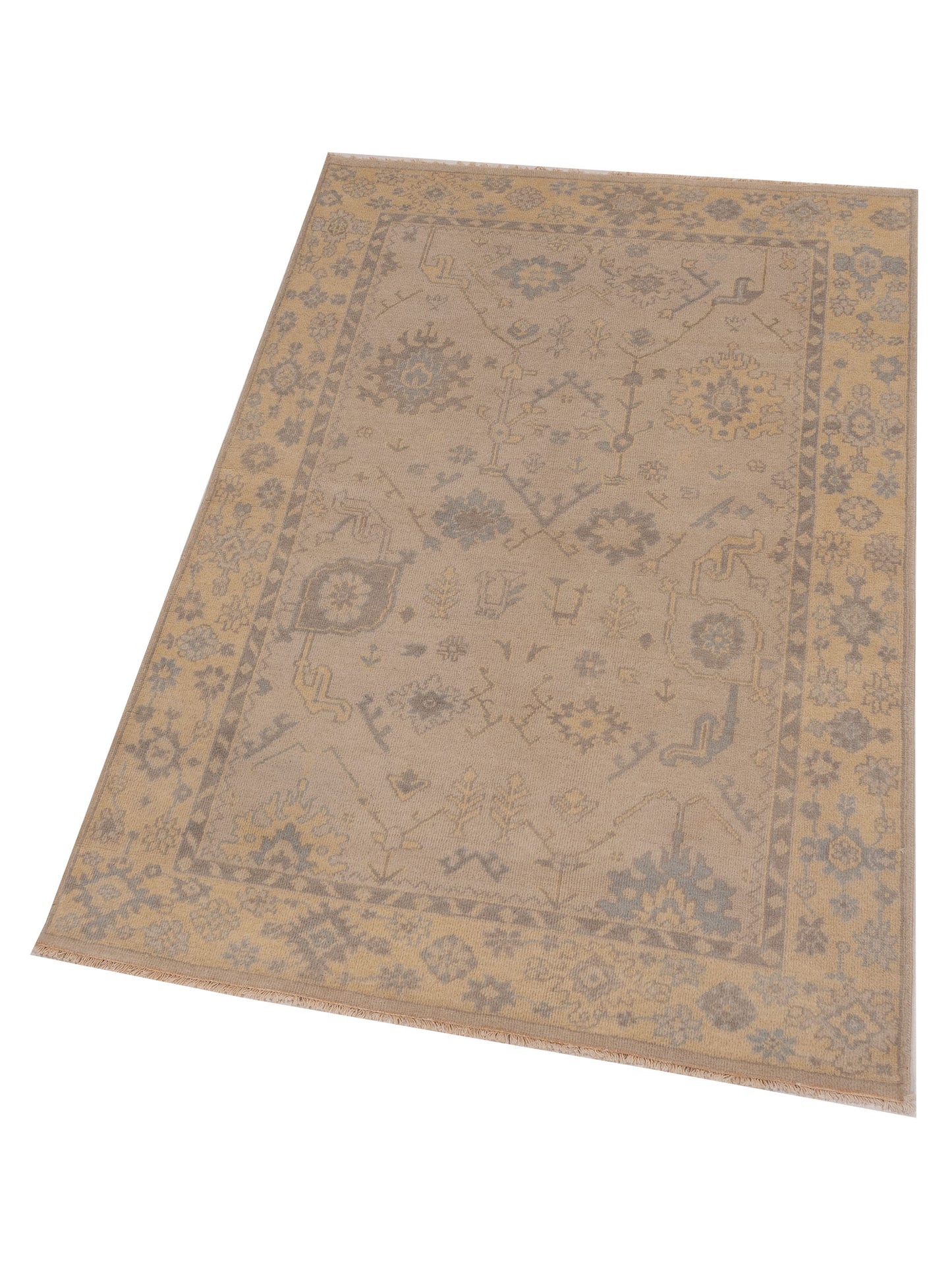 Evren 123442 Silver Gold 4x6 Hand Knotted Rug