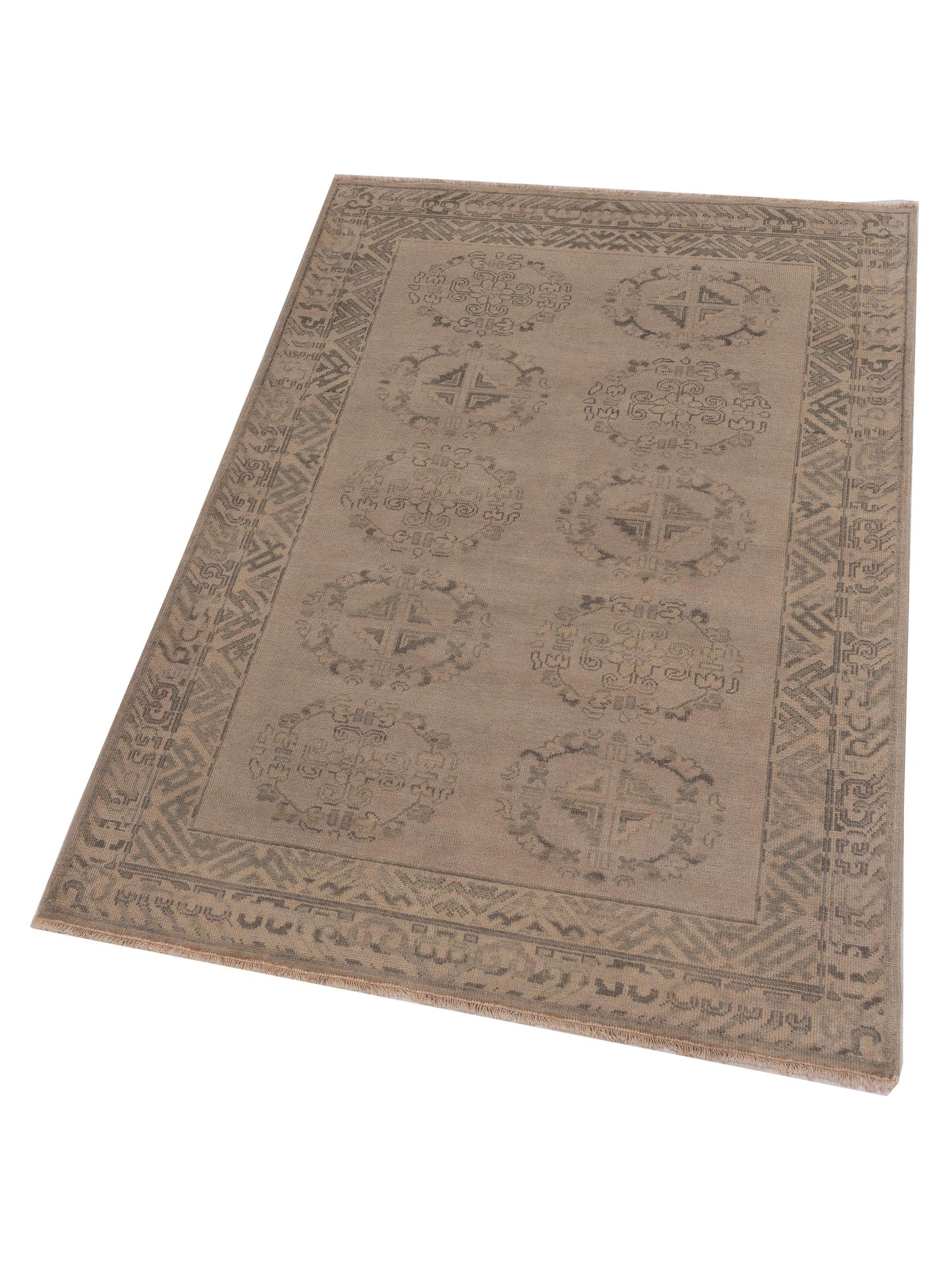 Evren 123462 Silver Green 4.1x6 Hand Knotted Rug