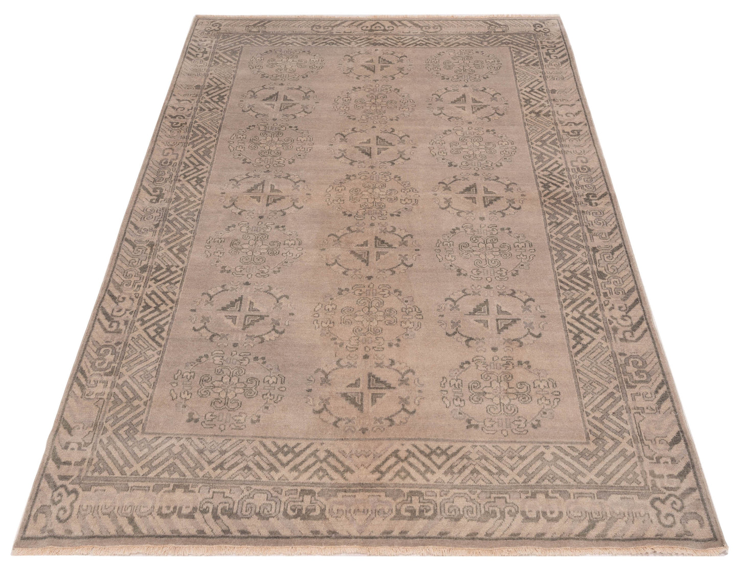 Evren 123466 Gray Green 6.1x8.10 Hand Knotted Rug