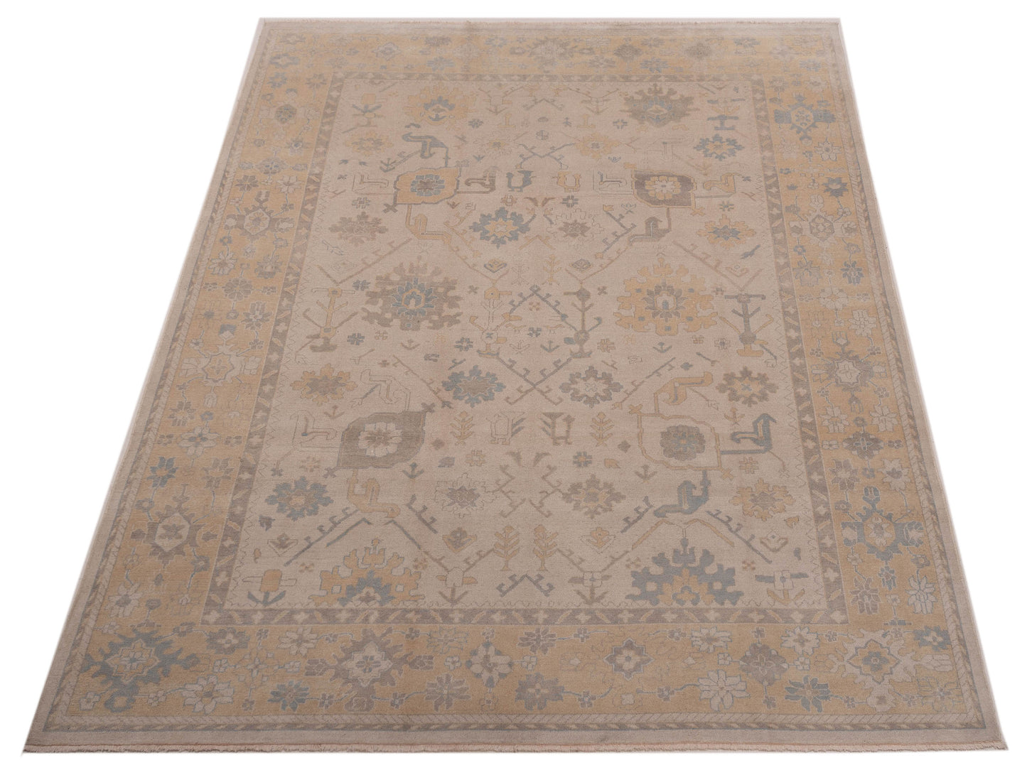 Evren 123477 Cream Gold 8.10x12 Hand Knotted Rug