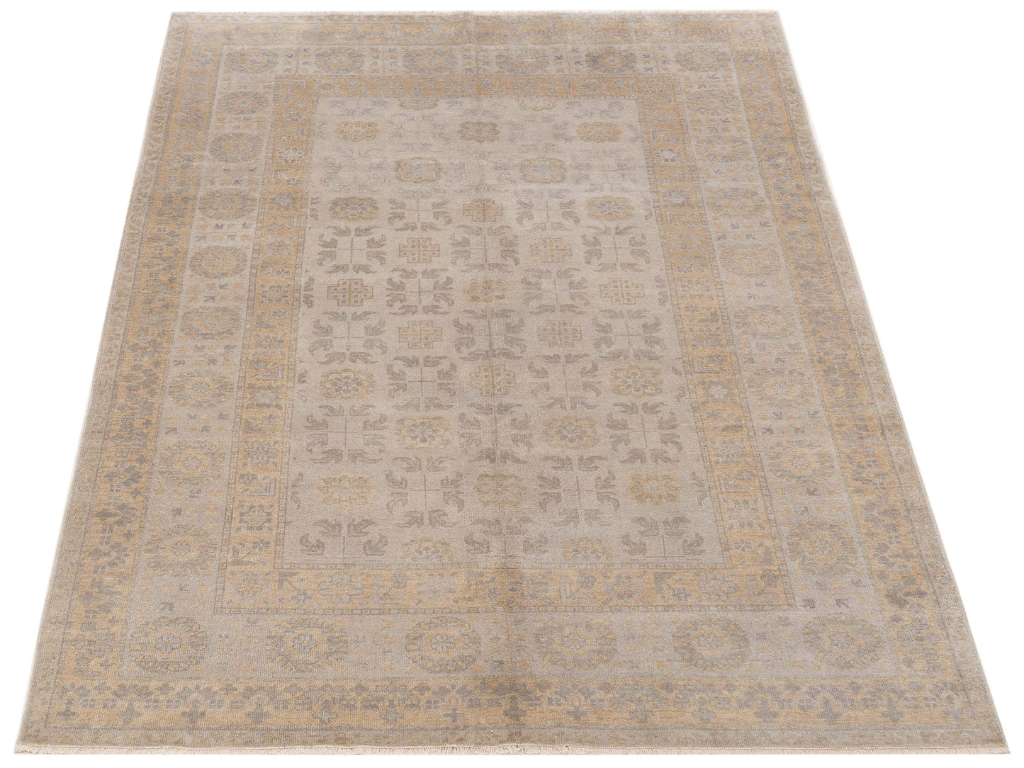 Evren 123494 Silver Gold 6.1x8.10 Hand Knotted Rug