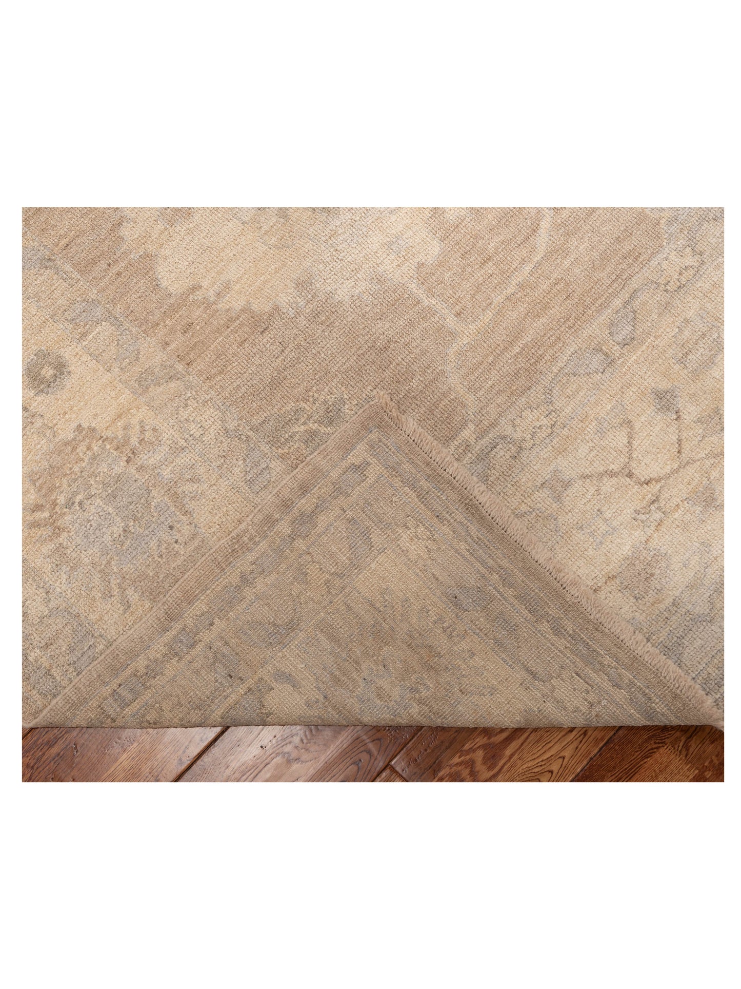 Angora Oushak 123605 Light Brown Ivory 10.1x14.2 Hand Knotted Rug