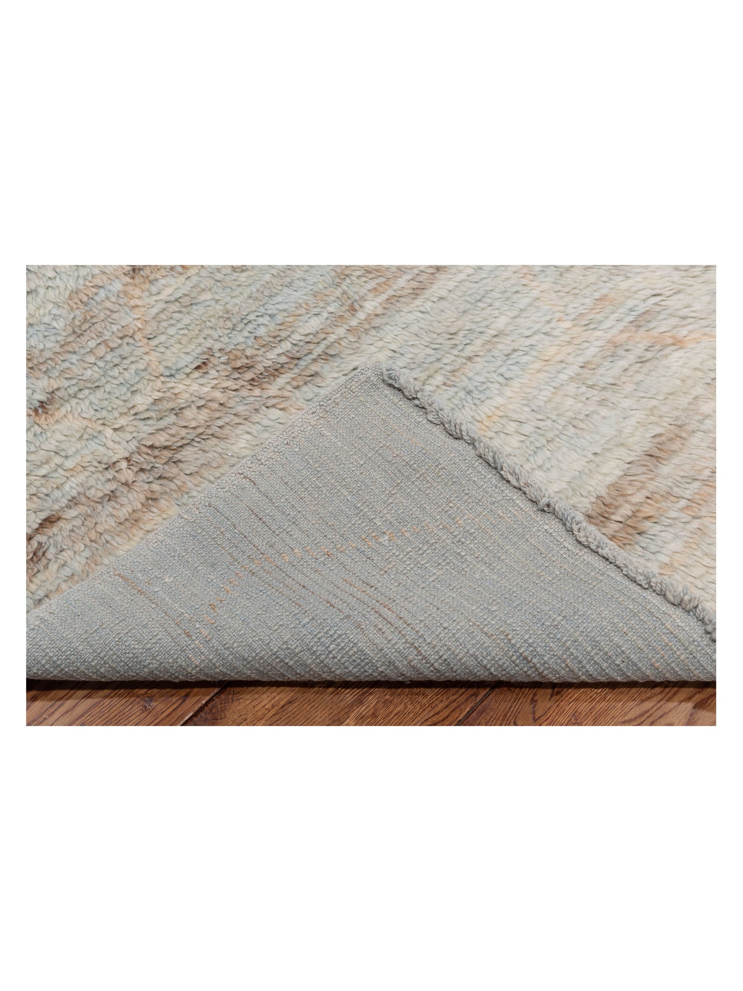Berber Efes Ice Blue Ivory 9.3x12 Hand Knotted Rug