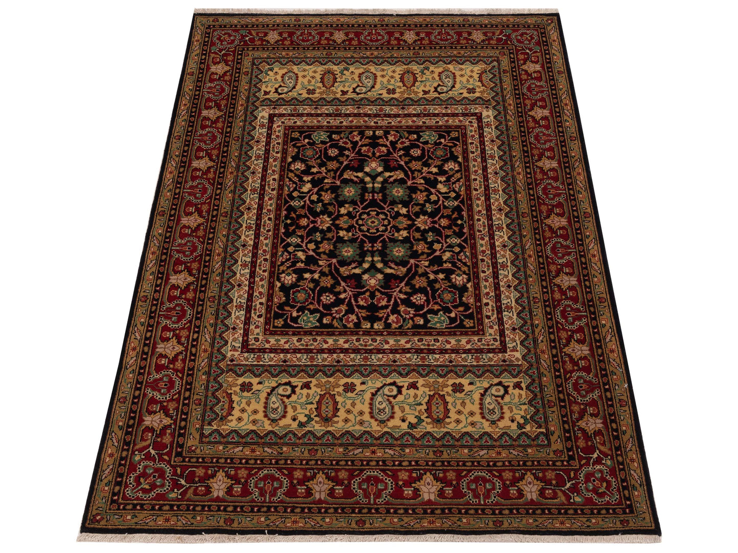 Sivas 127014 Black Red 4.1x6 Hand Knotted Rug