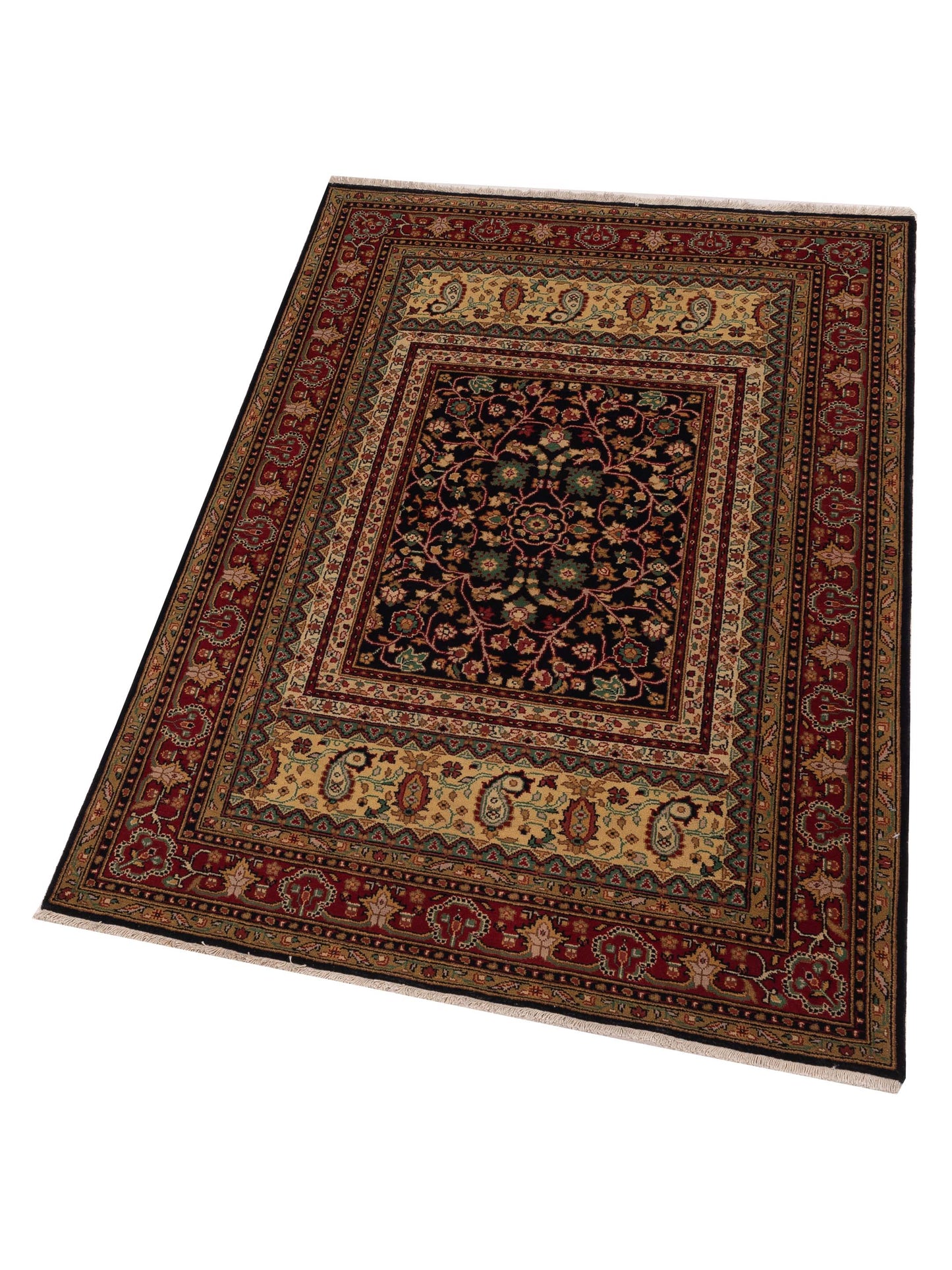 Sivas 127014 Black Red 4.1x6 Hand Knotted Rug