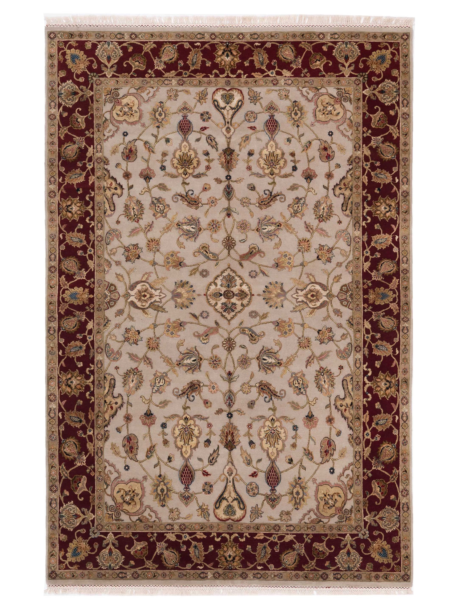 Rajpur Imperial Silk  Ivory Red Traditional