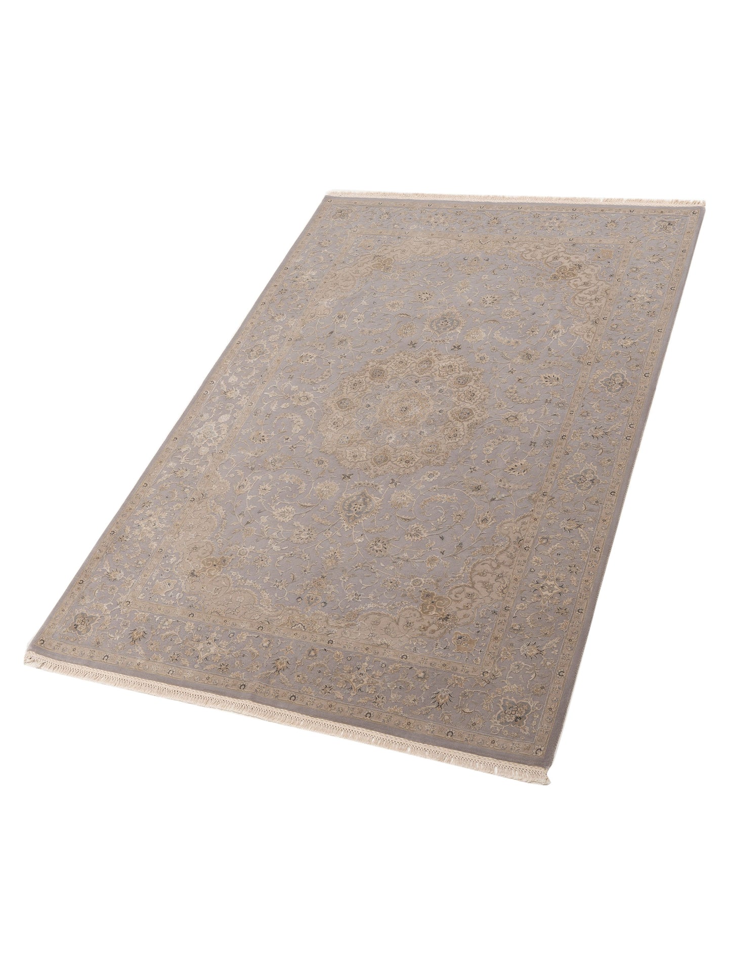 Imperial Silk 127208 Silver Silver 6.1x9.1 Hand Knotted Rug