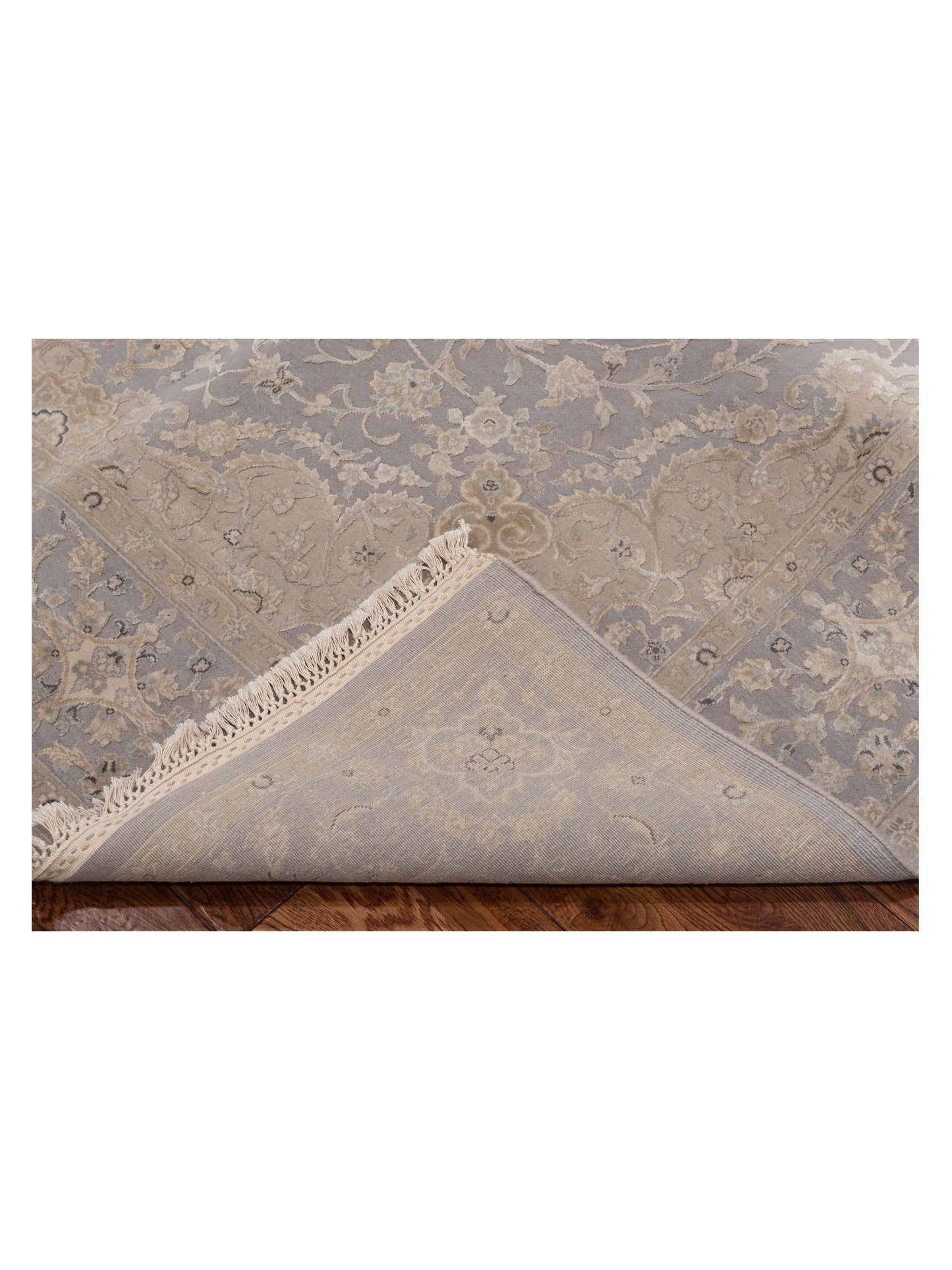 Imperial Silk 127208 Silver Silver 6.1x9.1 Hand Knotted Rug