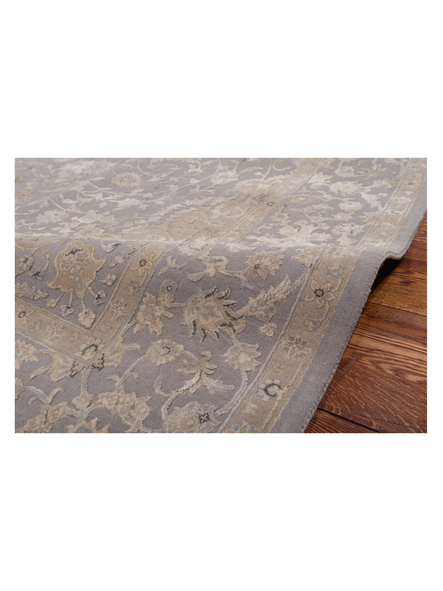 Imperial Silk 127208 Silver Silver 6.1x9.1 Hand Knotted Rug