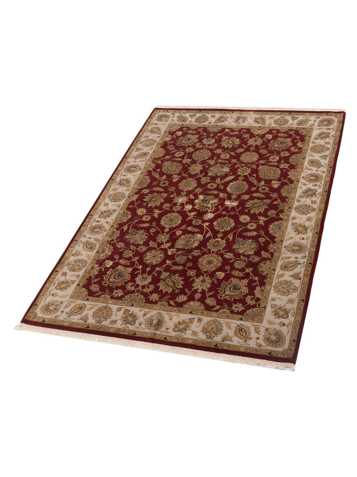 Imperial Silk 127214 Red Ivory 6x8.10 Hand Knotted Rug