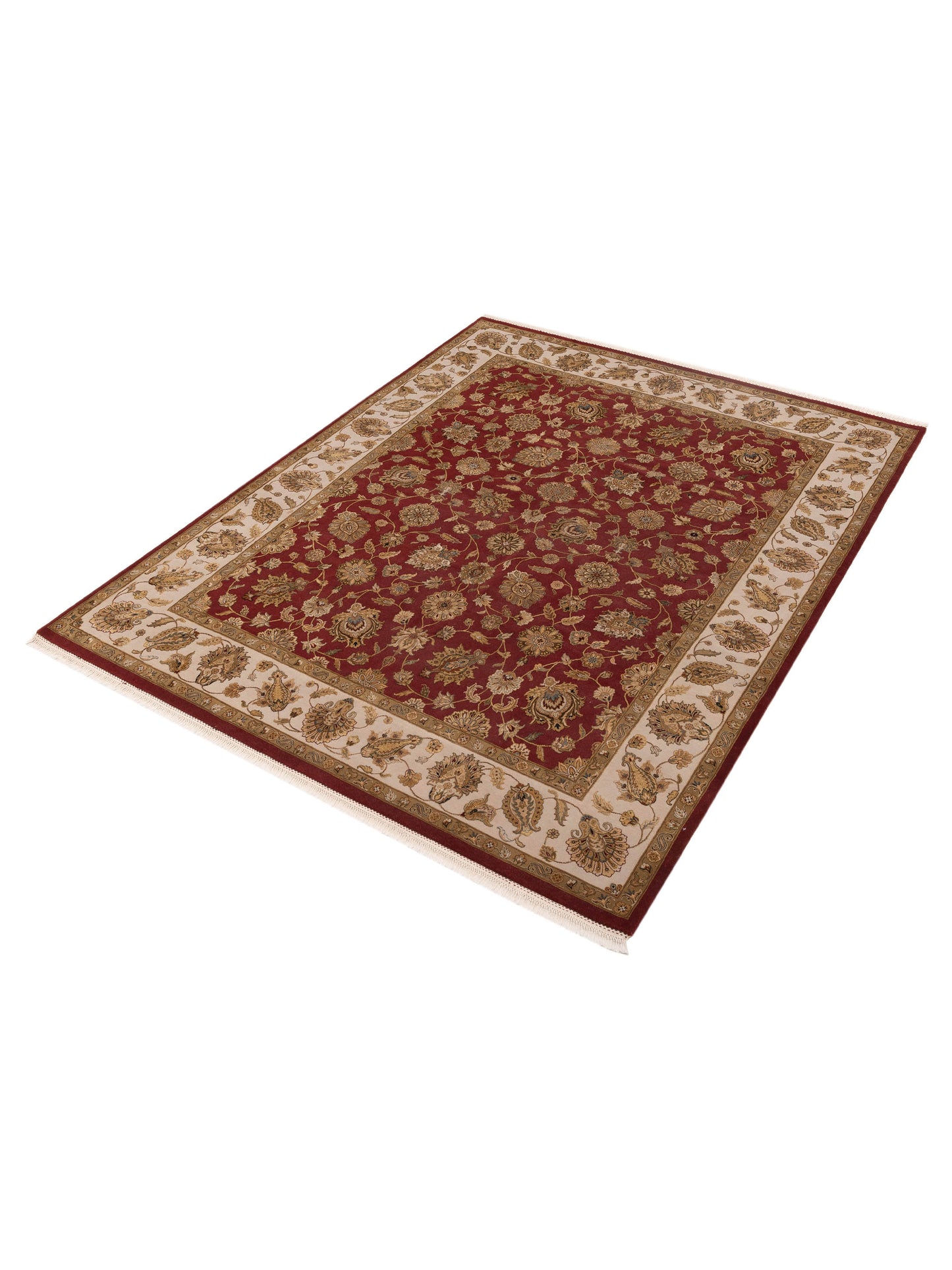 Imperial Silk 127280 Red Ivory 8.1x10.3 Hand Knotted Rug