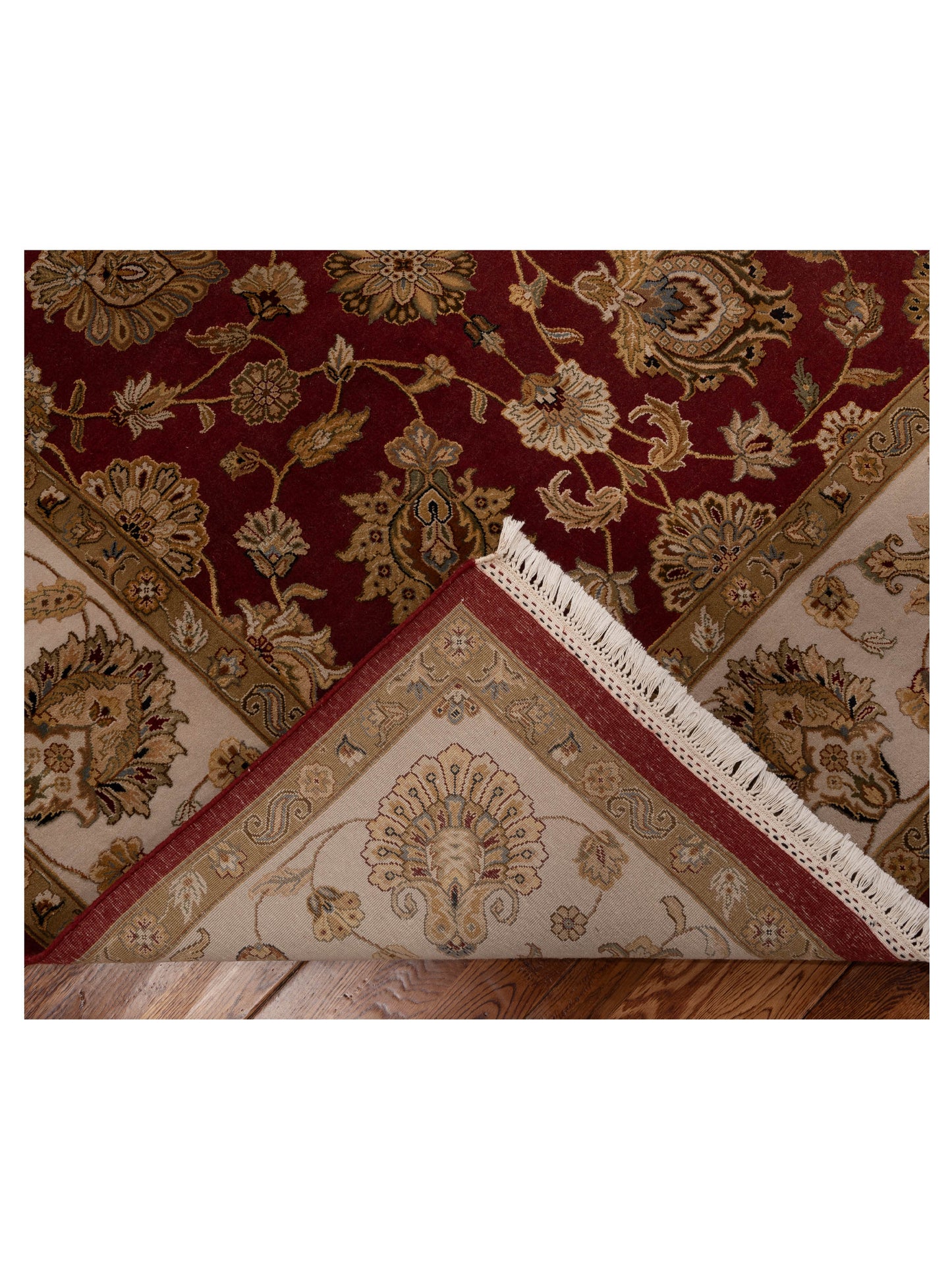 Imperial Silk 127280 Red Ivory 8.1x10.3 Hand Knotted Rug