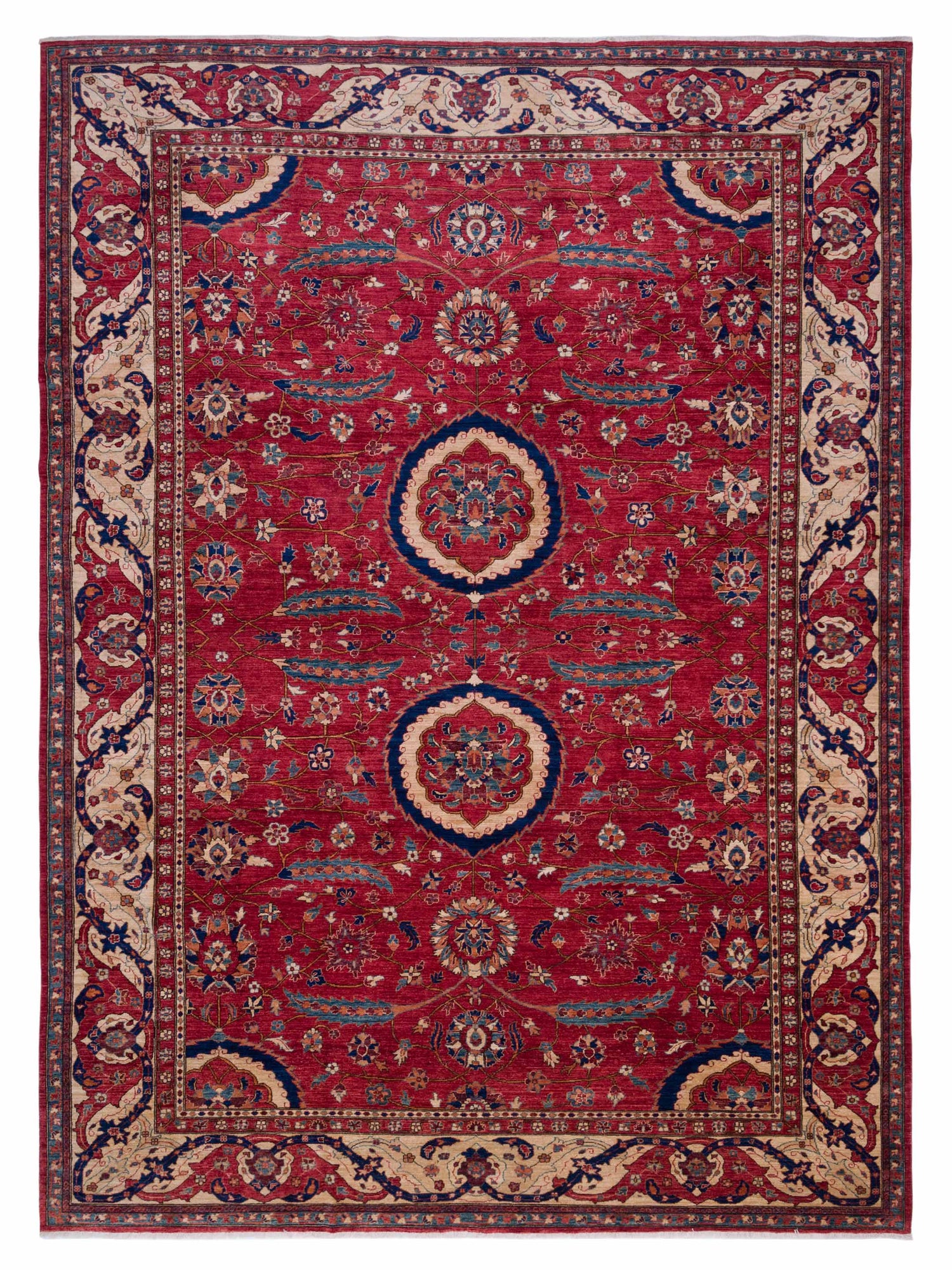 Pasha Antique Loom  Red Ivory Traditional