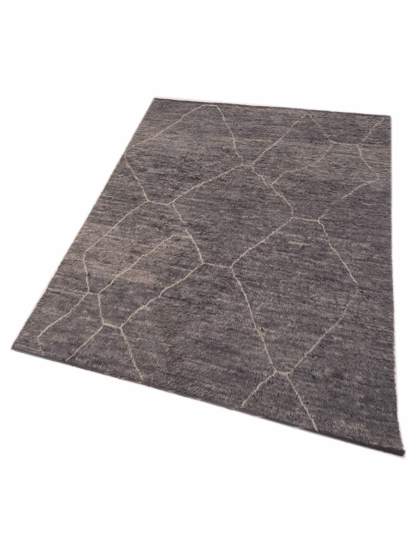 Berber Efes Gray Ivory 8.10x11.9 Hand Knotted Rug