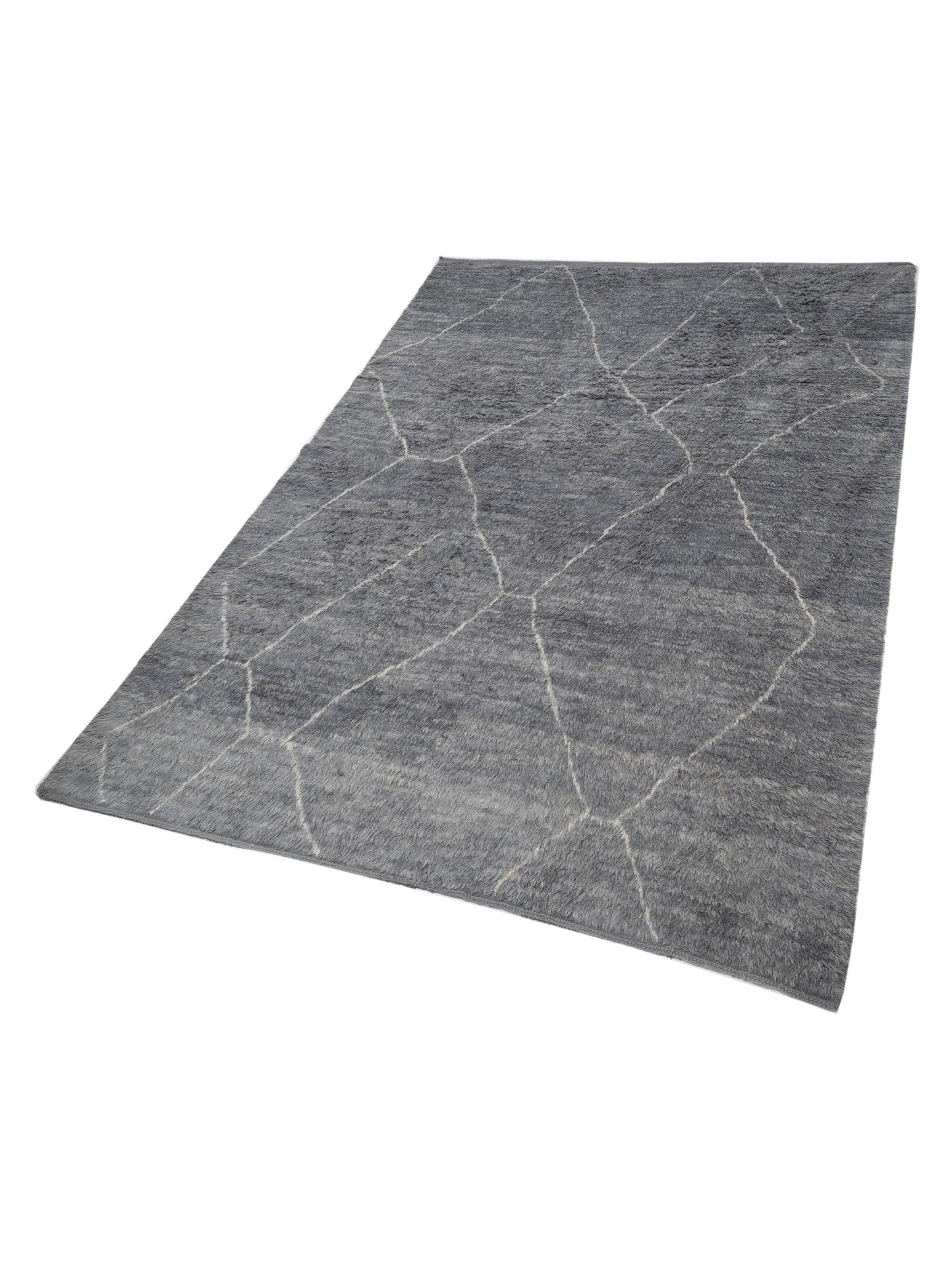 Berber Efes Gray Ivory 10.5x14.5 Hand Knotted Rug