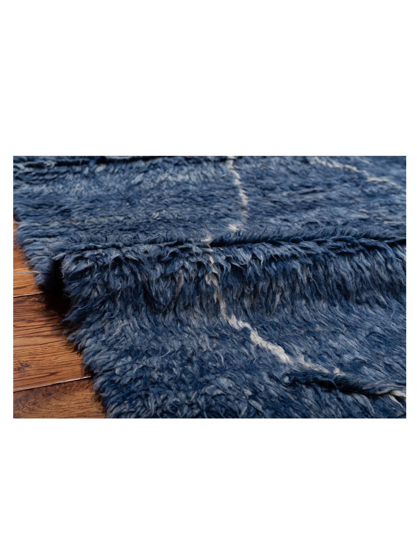 Berber Efes Indigo Ivory 11.8x16.2 Hand Knotted Rug