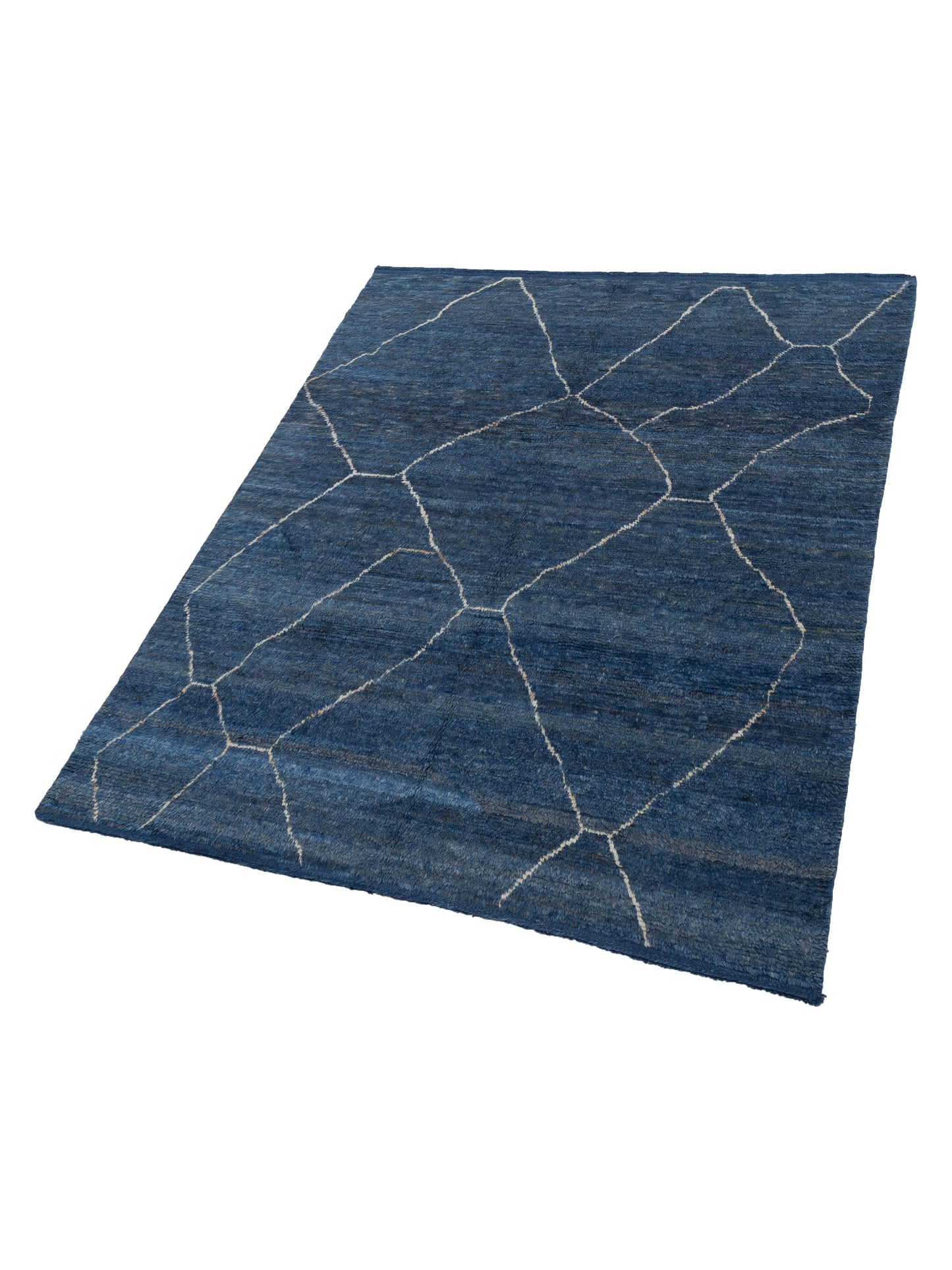 Berber Efes Blue Ivory 8.3x10.4 Hand Knotted Rug