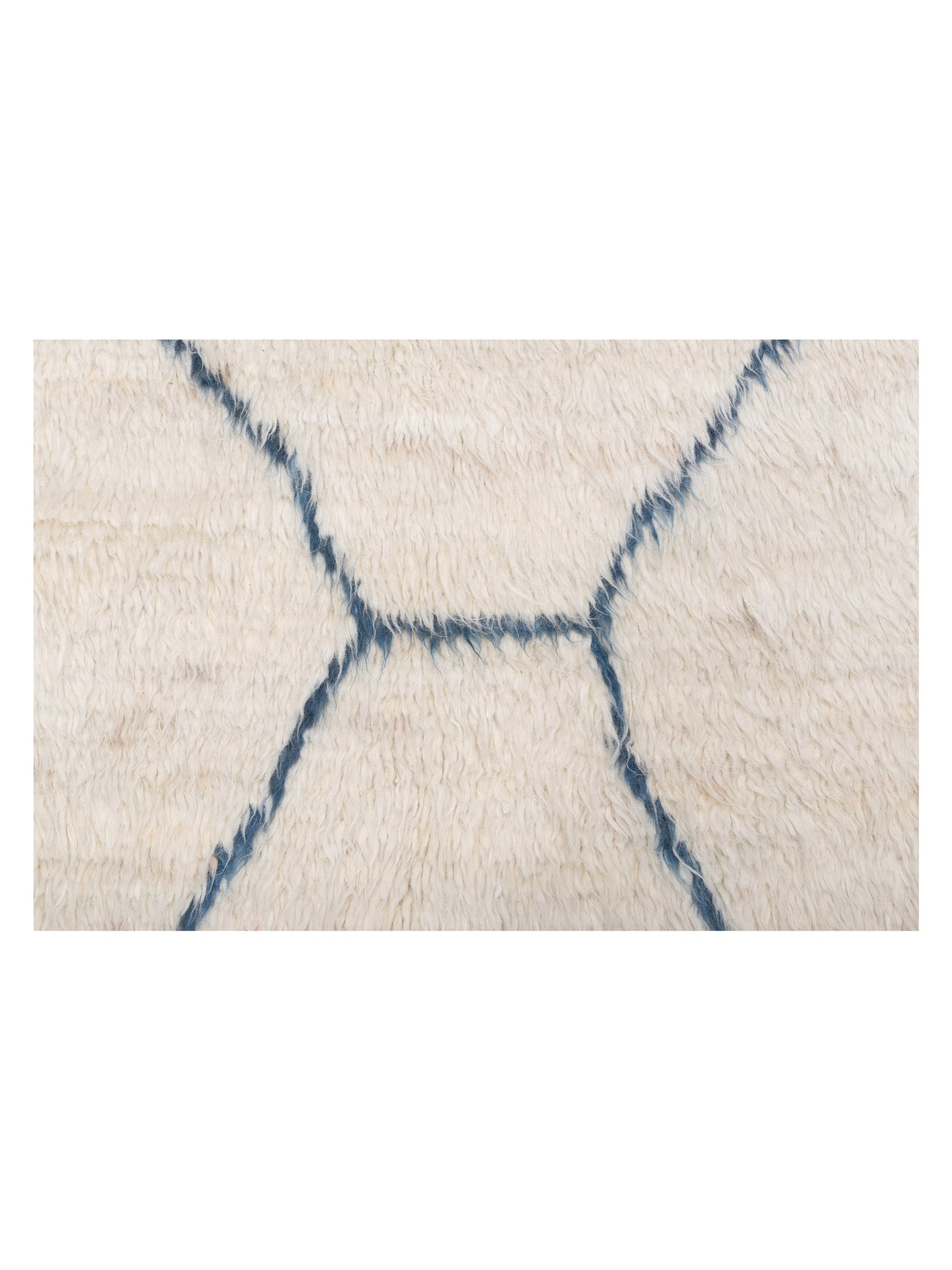 Berber Efes Ivory Blue 8x10.6 Hand Knotted Rug