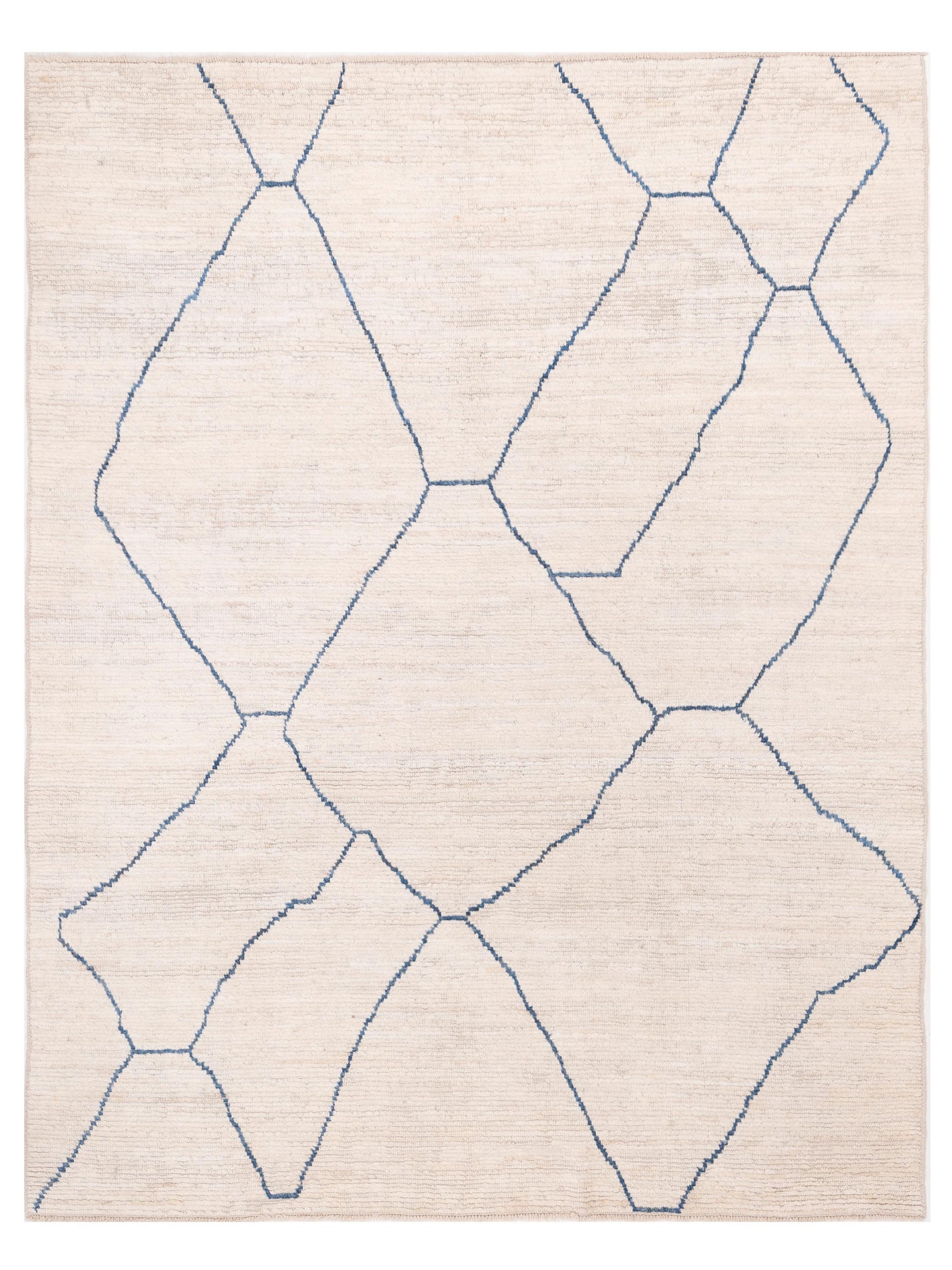 Pasha Berber  Ivory Blue Contemporary