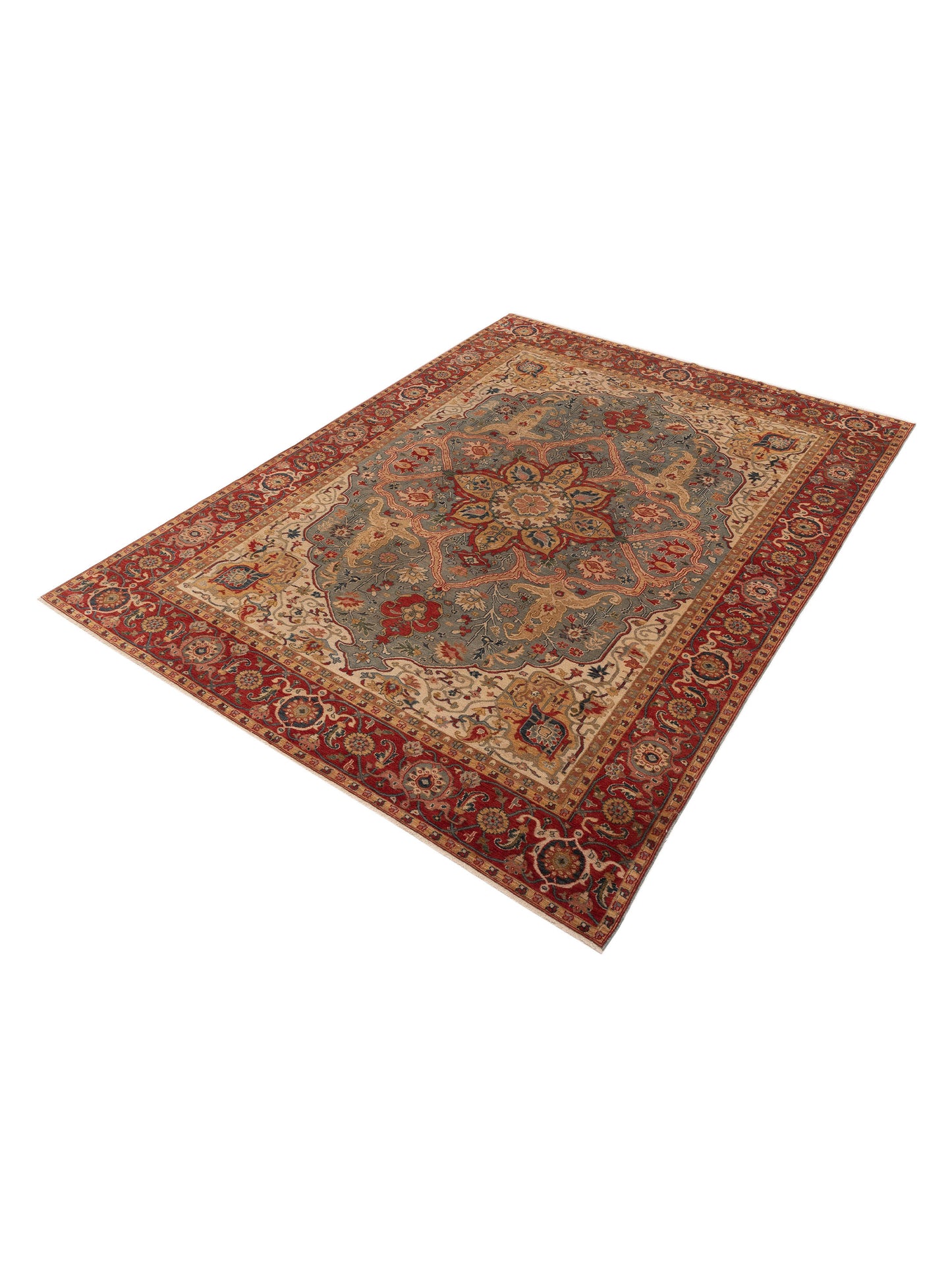 Simav 127924 Multi Red 9.3x12.1 Hand Knotted Rug