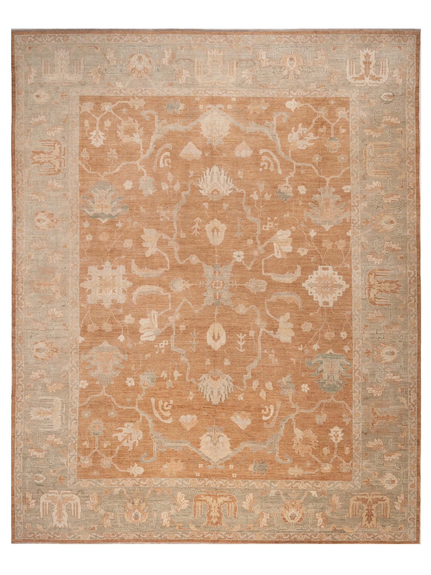 Anadol Angora Oushak  Brown Green Traditional