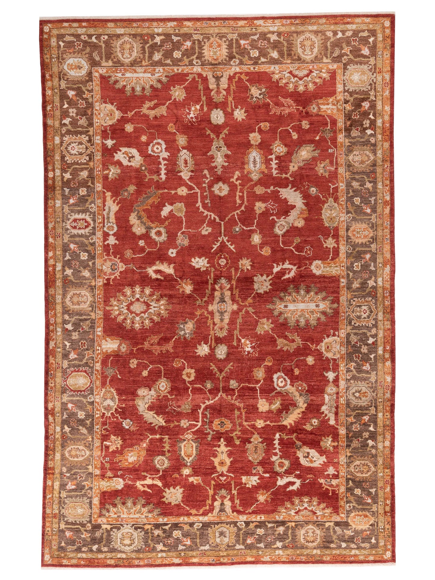 Angora Oushak 128251 Red Brown 9.1x14.2 Hand Knotted Rug