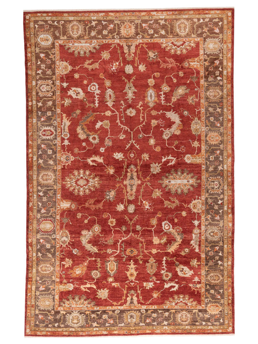 Angora Oushak 128251 Red Brown 9.1x14.2 Hand Knotted Rug