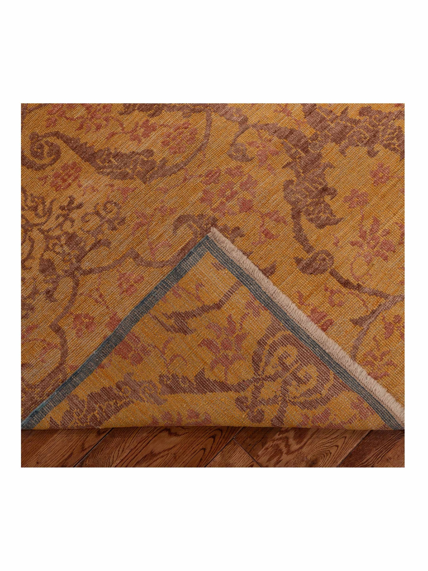 Defne Orchid Gold Gold  6.1x9.4 Hand Knotted Rug