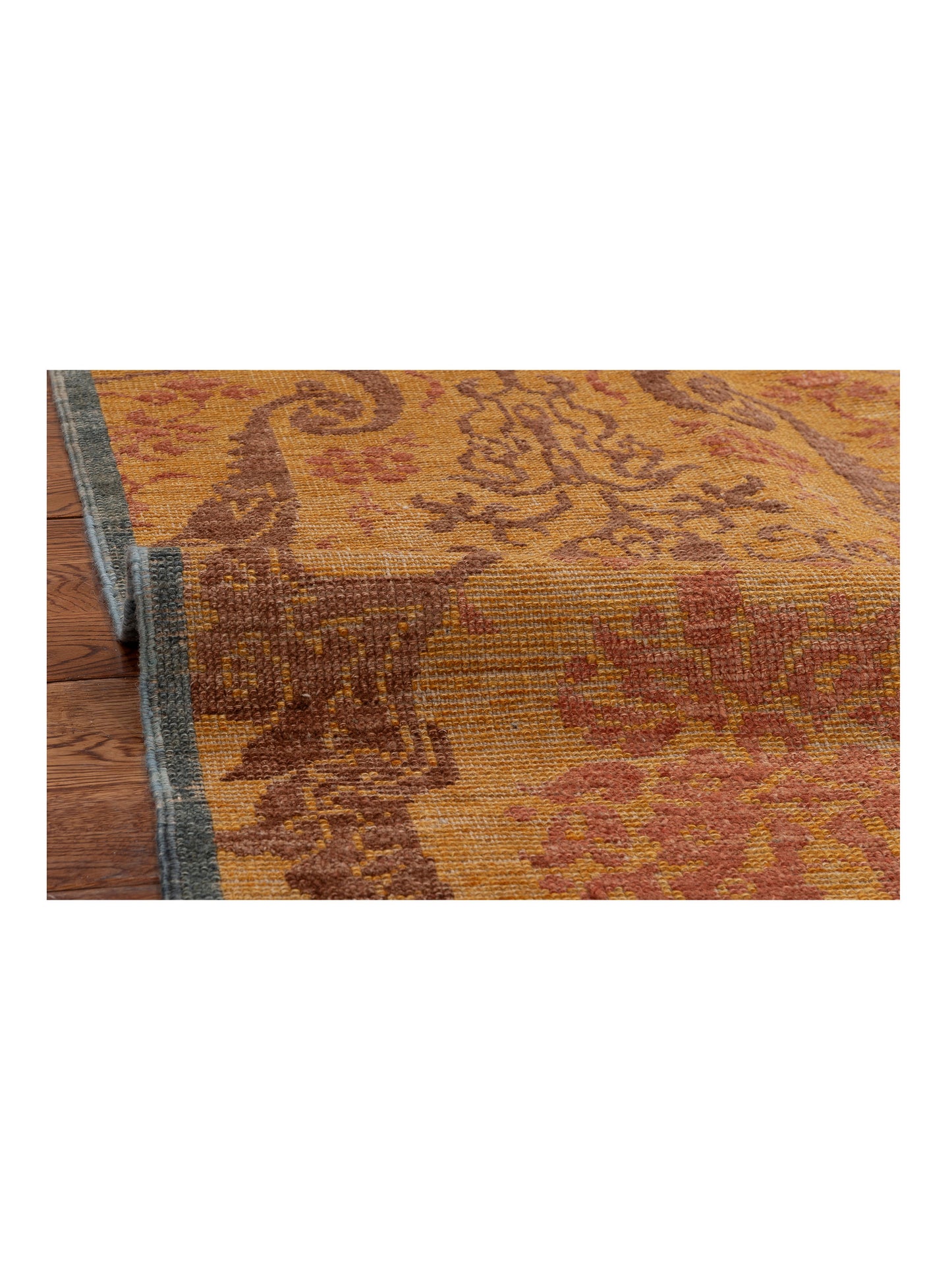 Defne Orchid Gold Gold  6.1x9.4 Hand Knotted Rug