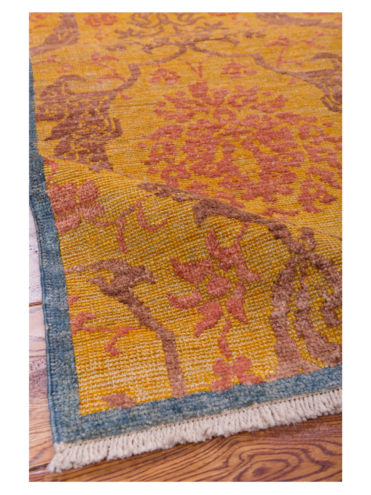 Defne Orchid Gold Gold  6.1x9.4 Hand Knotted Rug