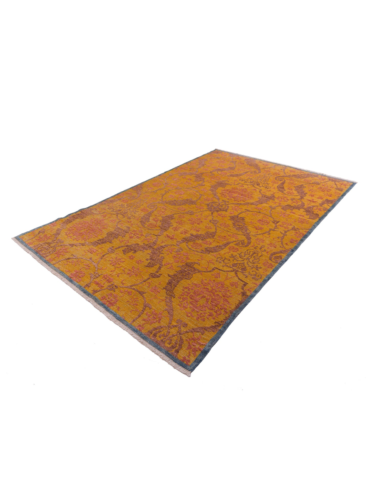Defne Orchid Gold Gold  6.1x9.4 Hand Knotted Rug