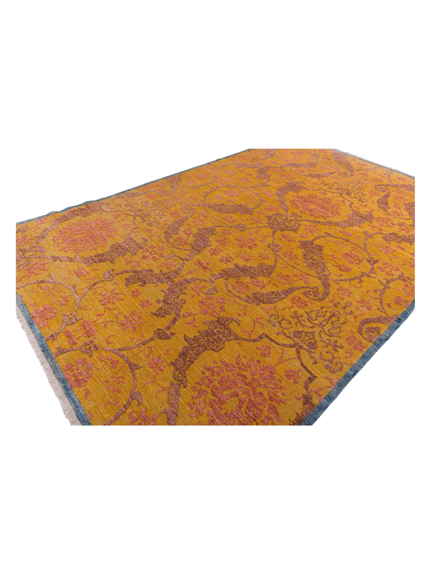Defne Orchid Gold Gold  6.1x9.4 Hand Knotted Rug