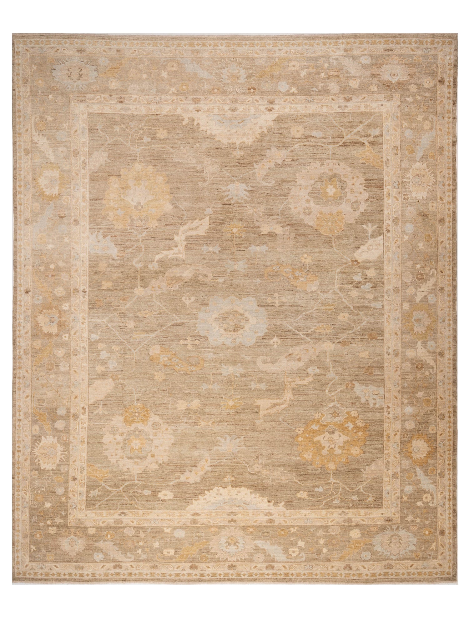 Anadol Angora Oushak  Green Brown Traditional