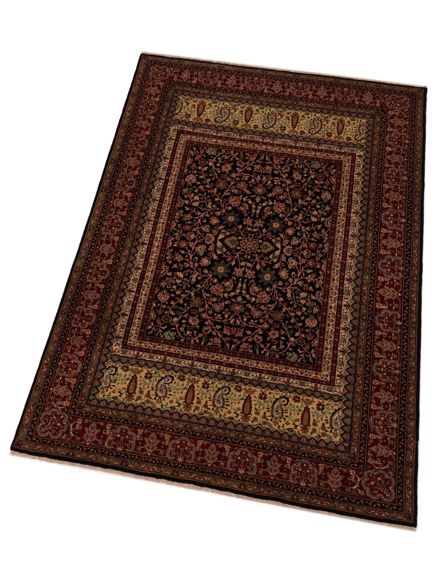 Sivas 129432 Black Red 5.9x8.11 Hand Knotted Rug