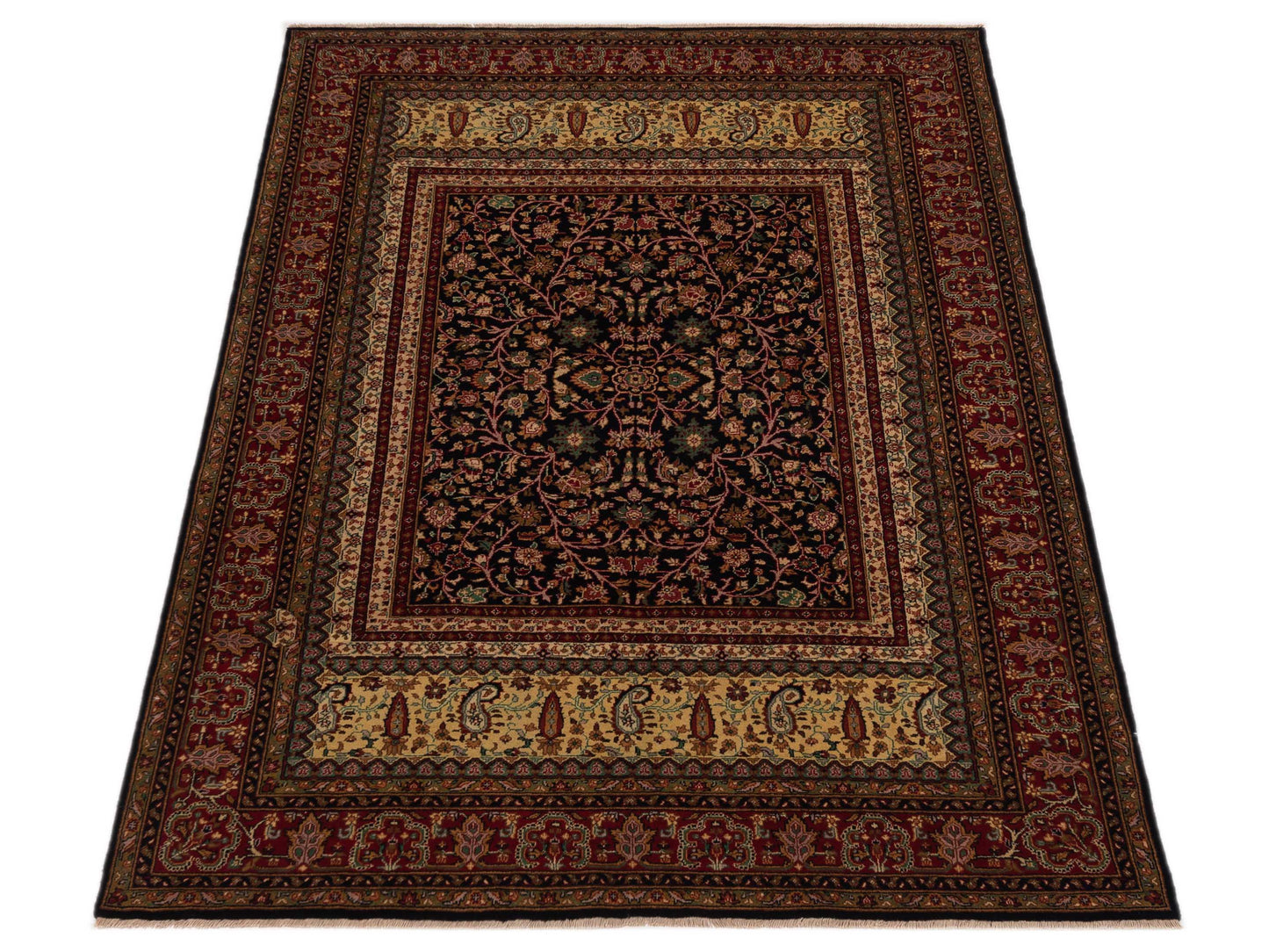 Sivas 129432 Black Red 5.9x8.11 Hand Knotted Rug