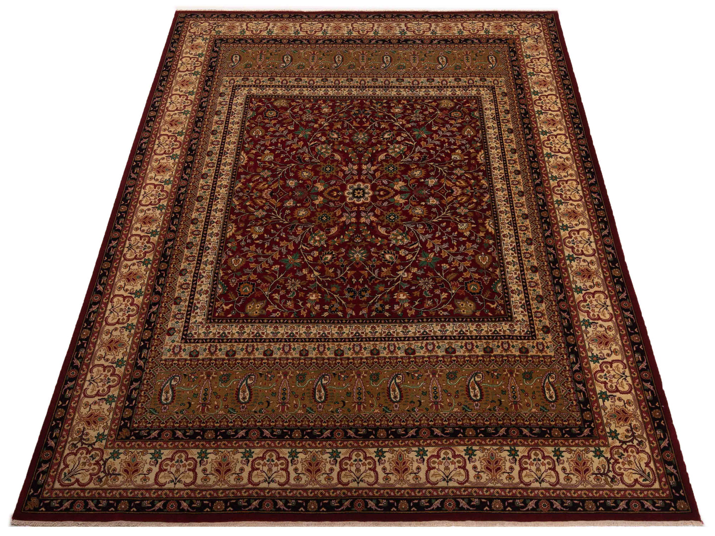 Sivas 129496 Red Ivory 9.1x12.4 Hand Knotted Rug