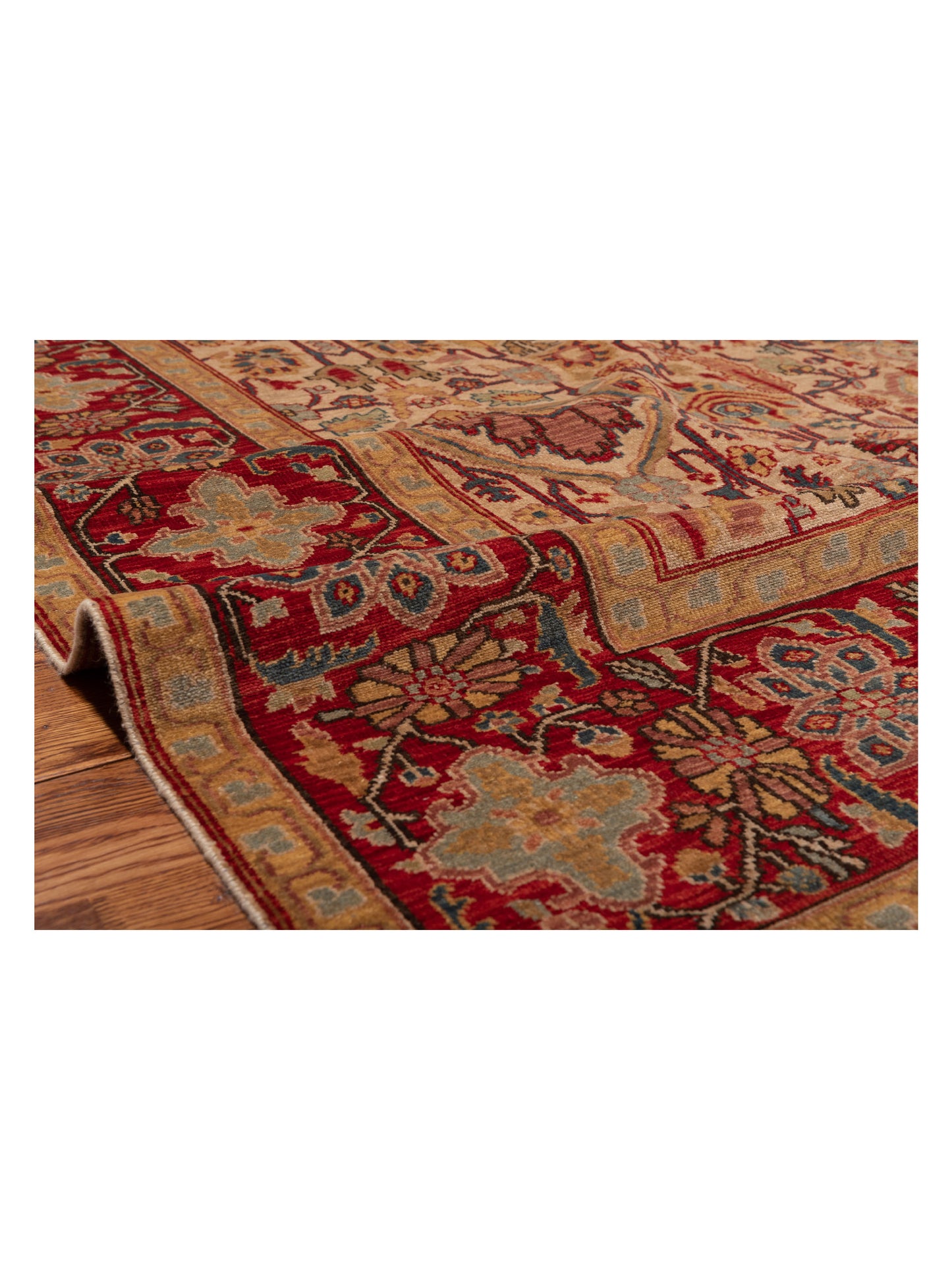 Simav 129503 Beige Red 9.4x12 Hand Knotted Rug