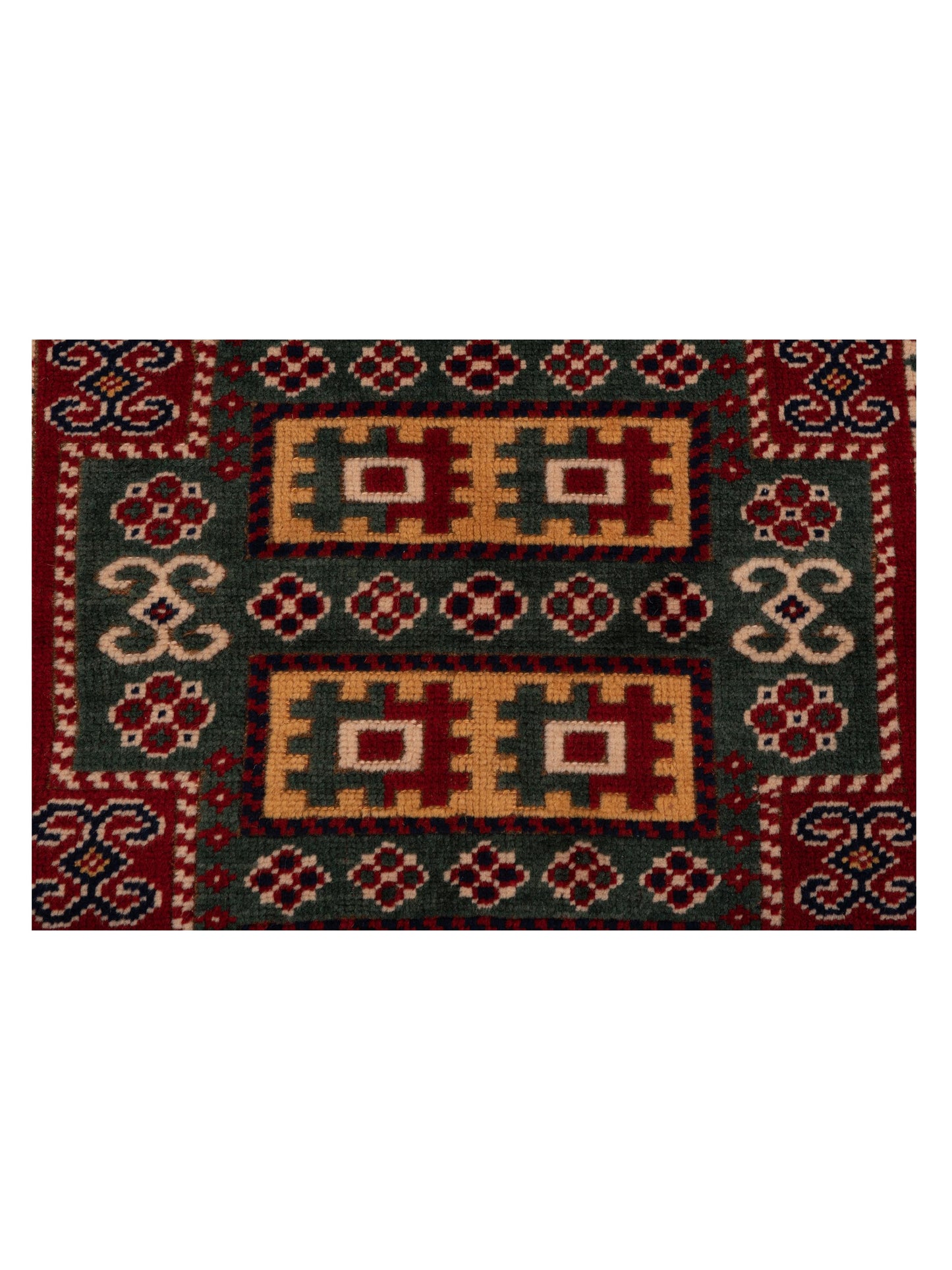 Turkish Shirwan 129637 Red Navy 4x5.3 Hand Knotted Rug