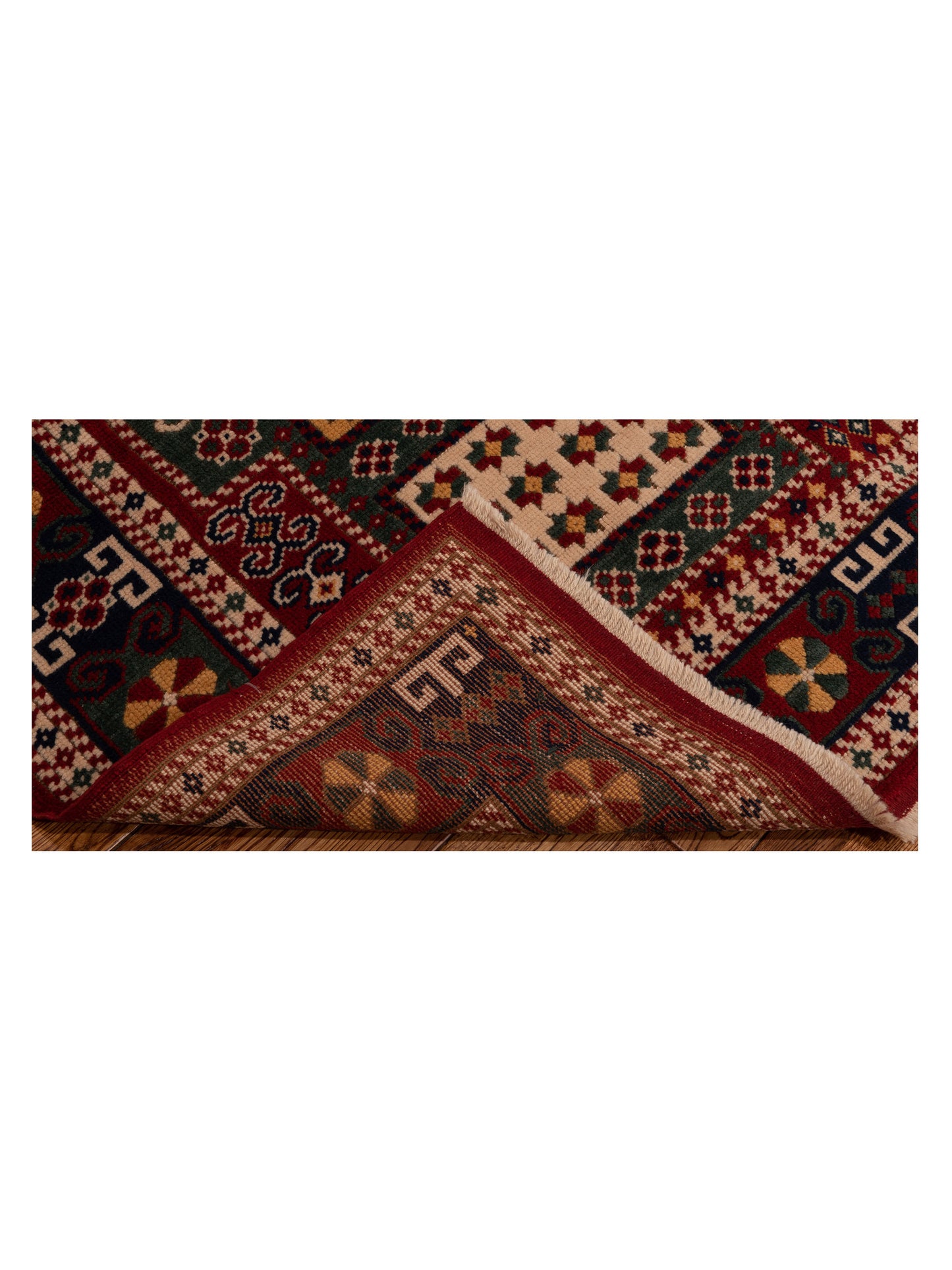Turkish Shirwan 129637 Red Navy 4x5.3 Hand Knotted Rug