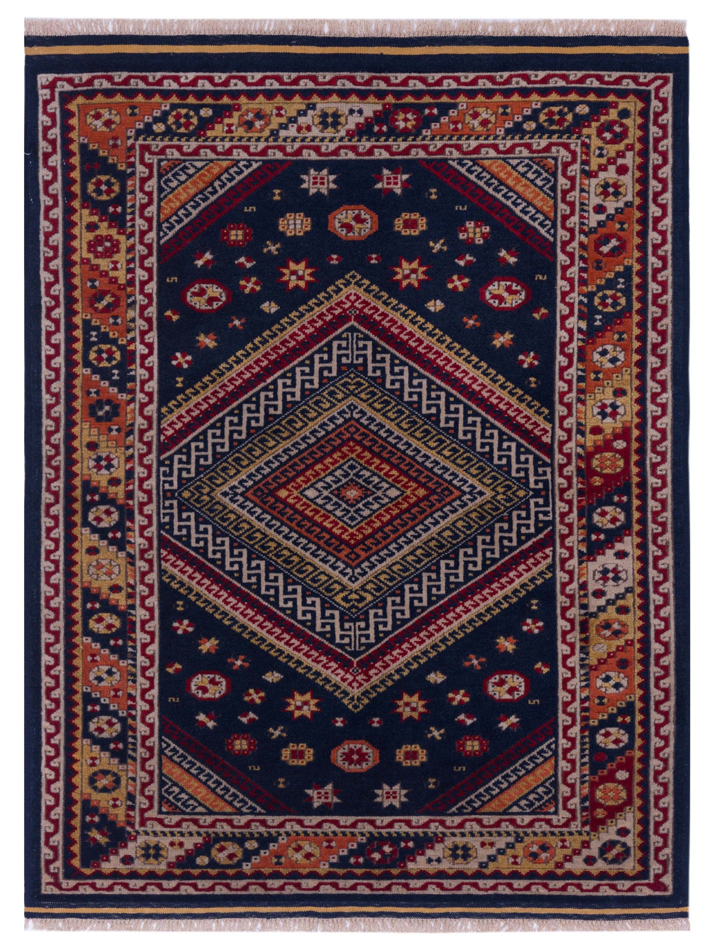 Pasha Turkish Shirwan  Navy Ivory Traditional