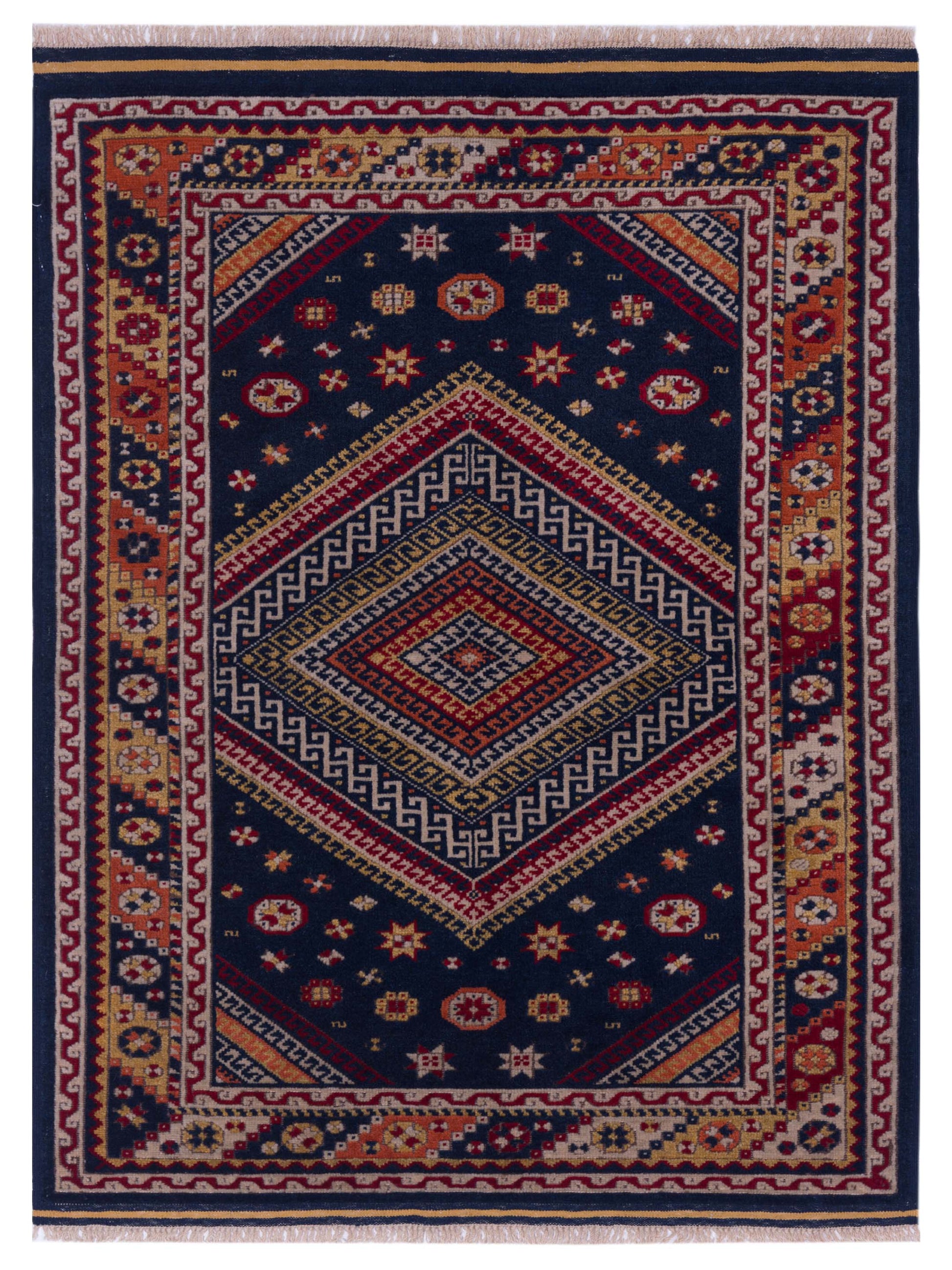 Pasha Turkish Shirwan  Navy Ivory Traditional