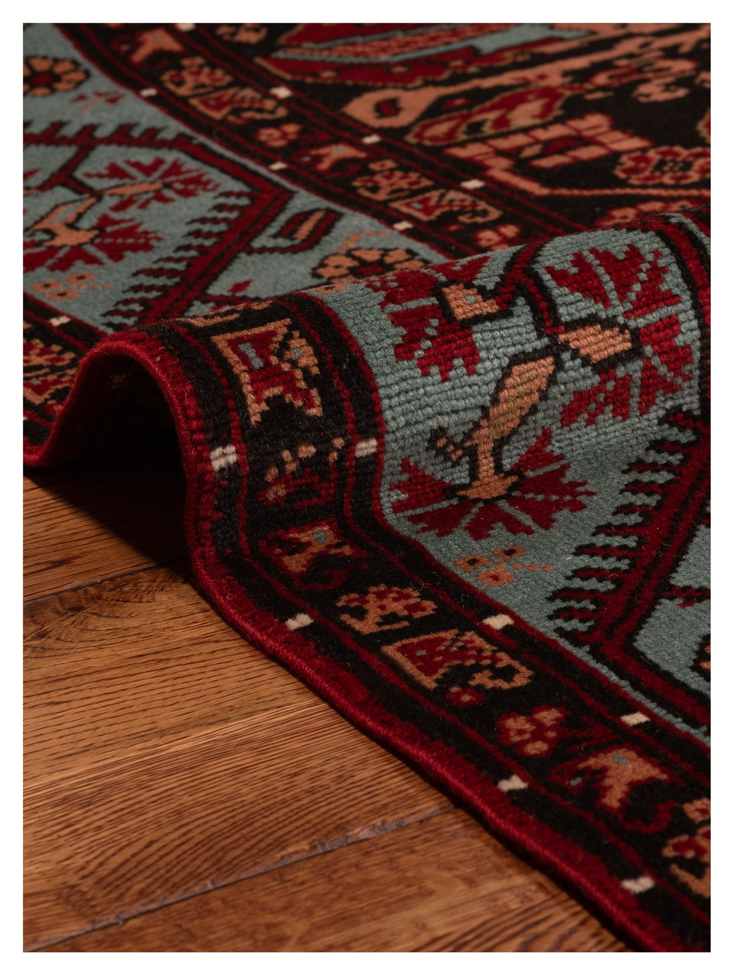 Turkish Shirwan 129666 Black Blue 4.3x4.9 Hand Knotted Rug